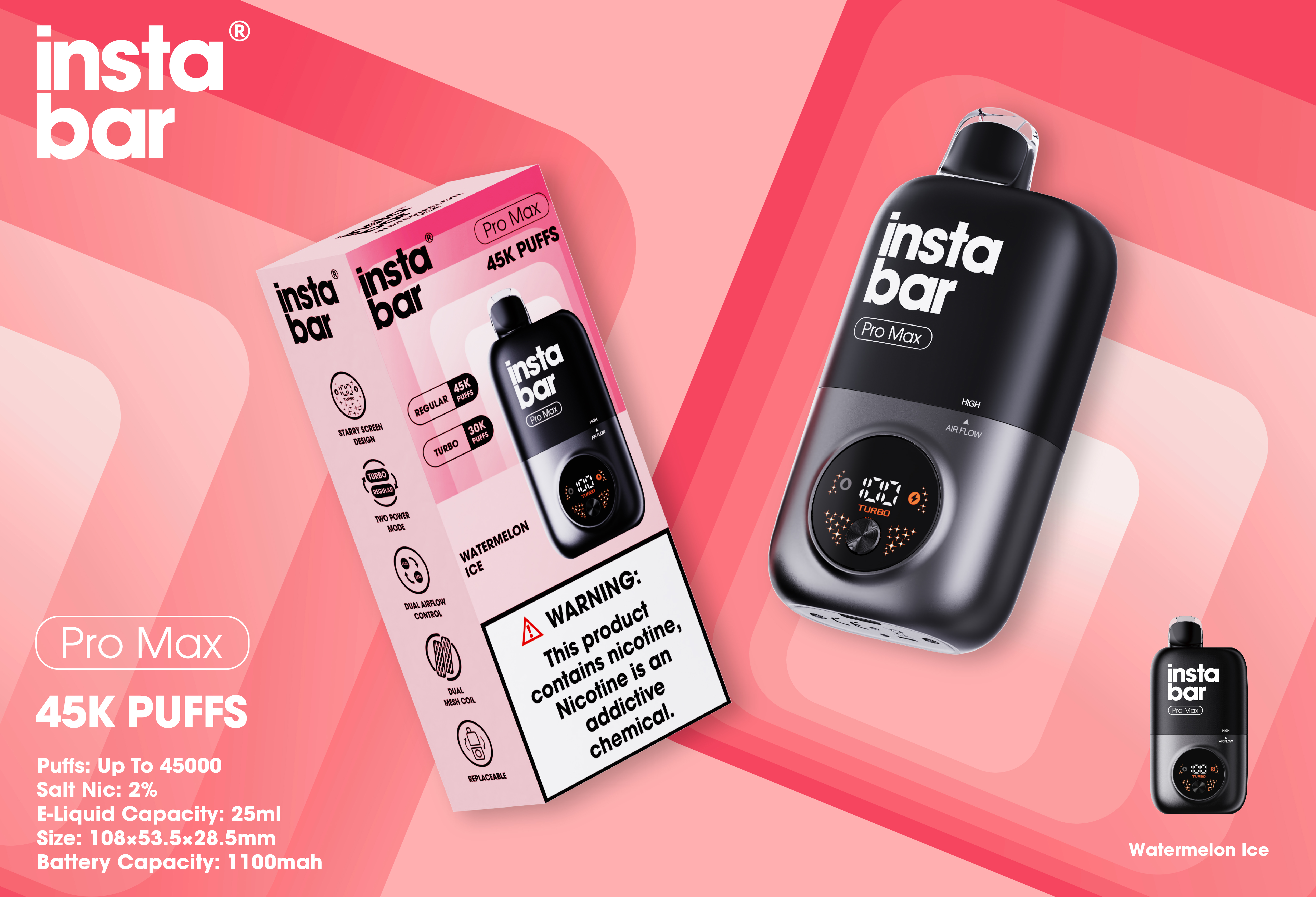 Instabar Pro Max 45K KIT(Urządzenie+Wymienny wkład)