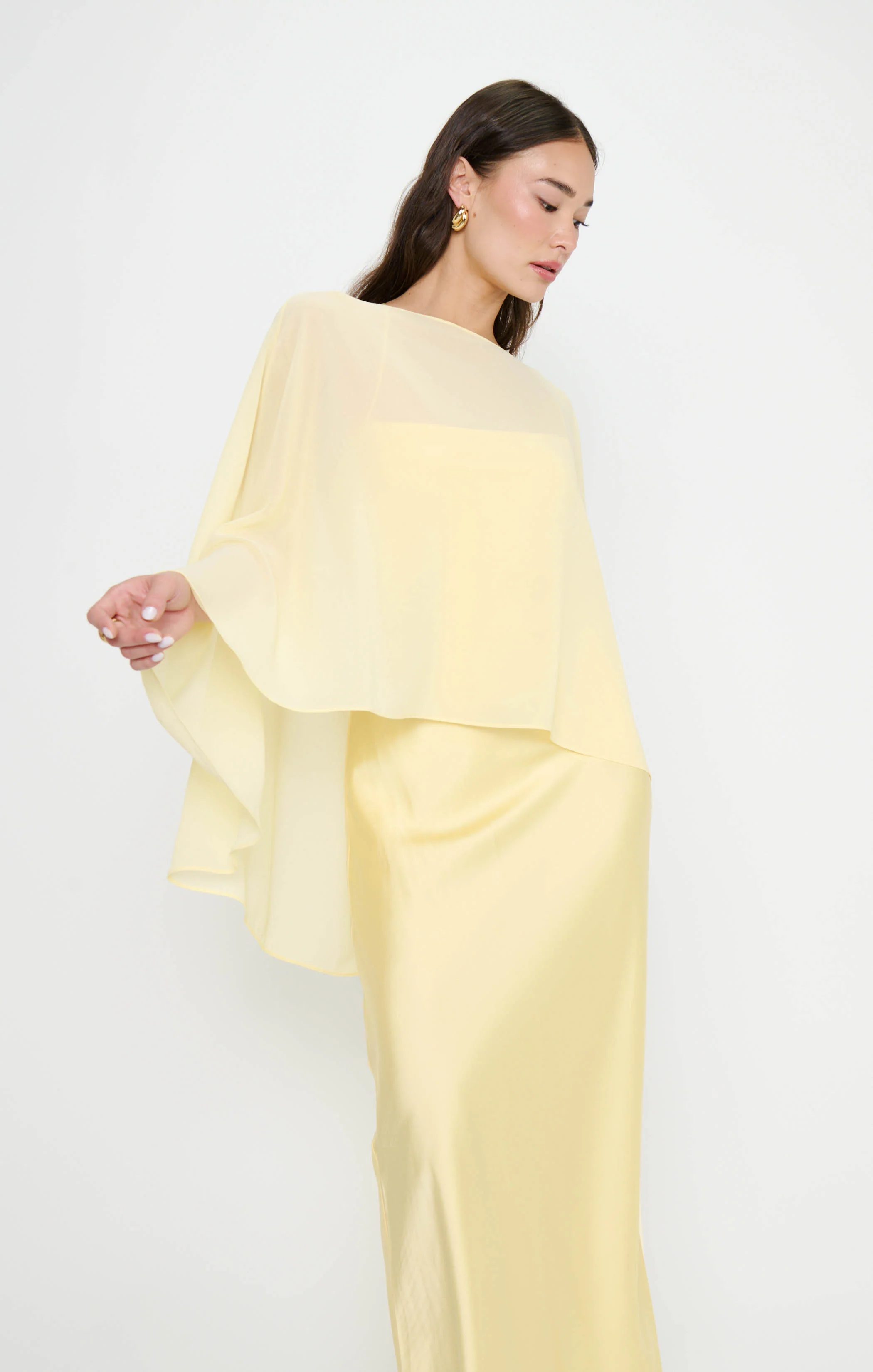 Cherish Cape ~ Pale Yellow Chiffon