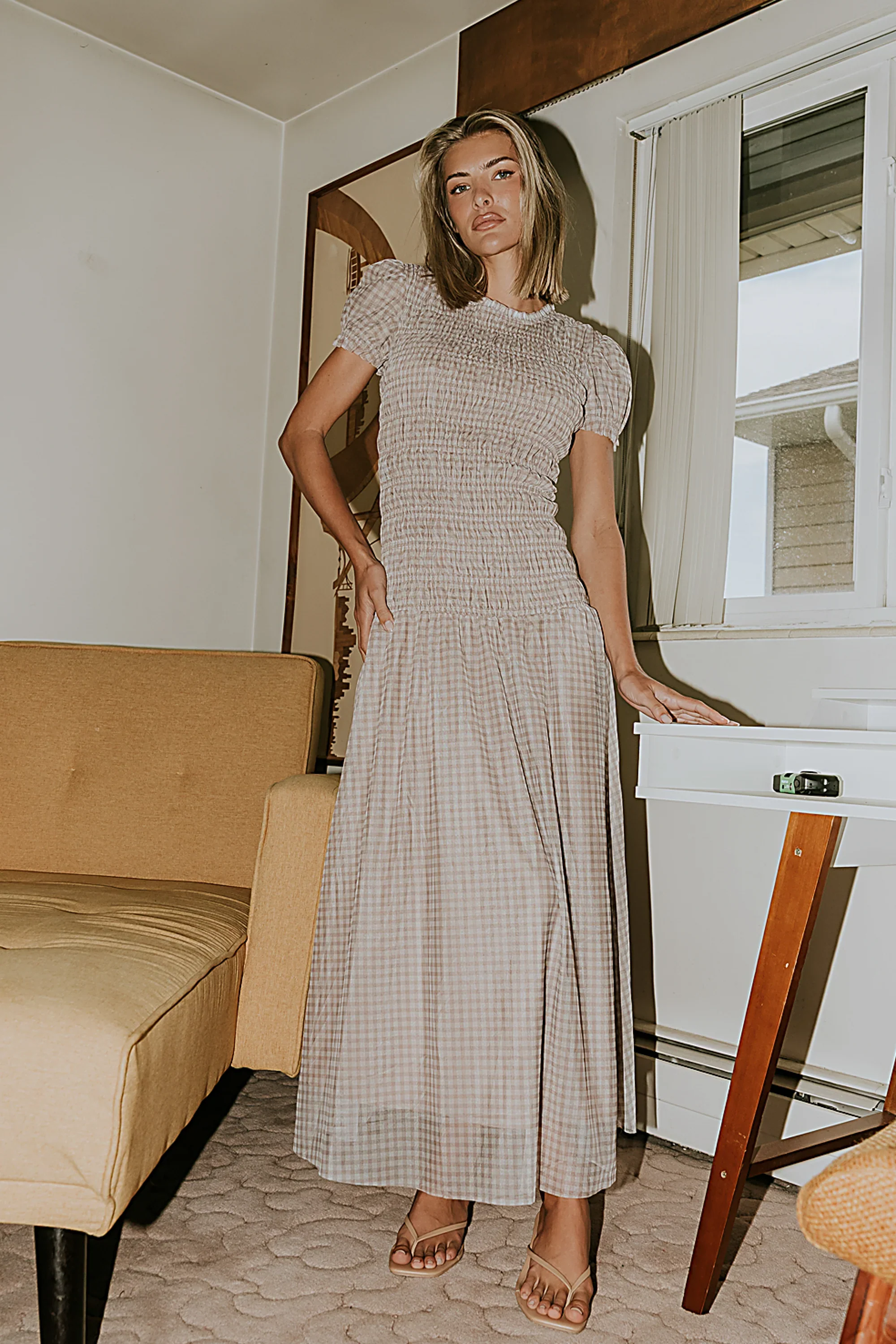 Daisy Gingham Maxi Dress