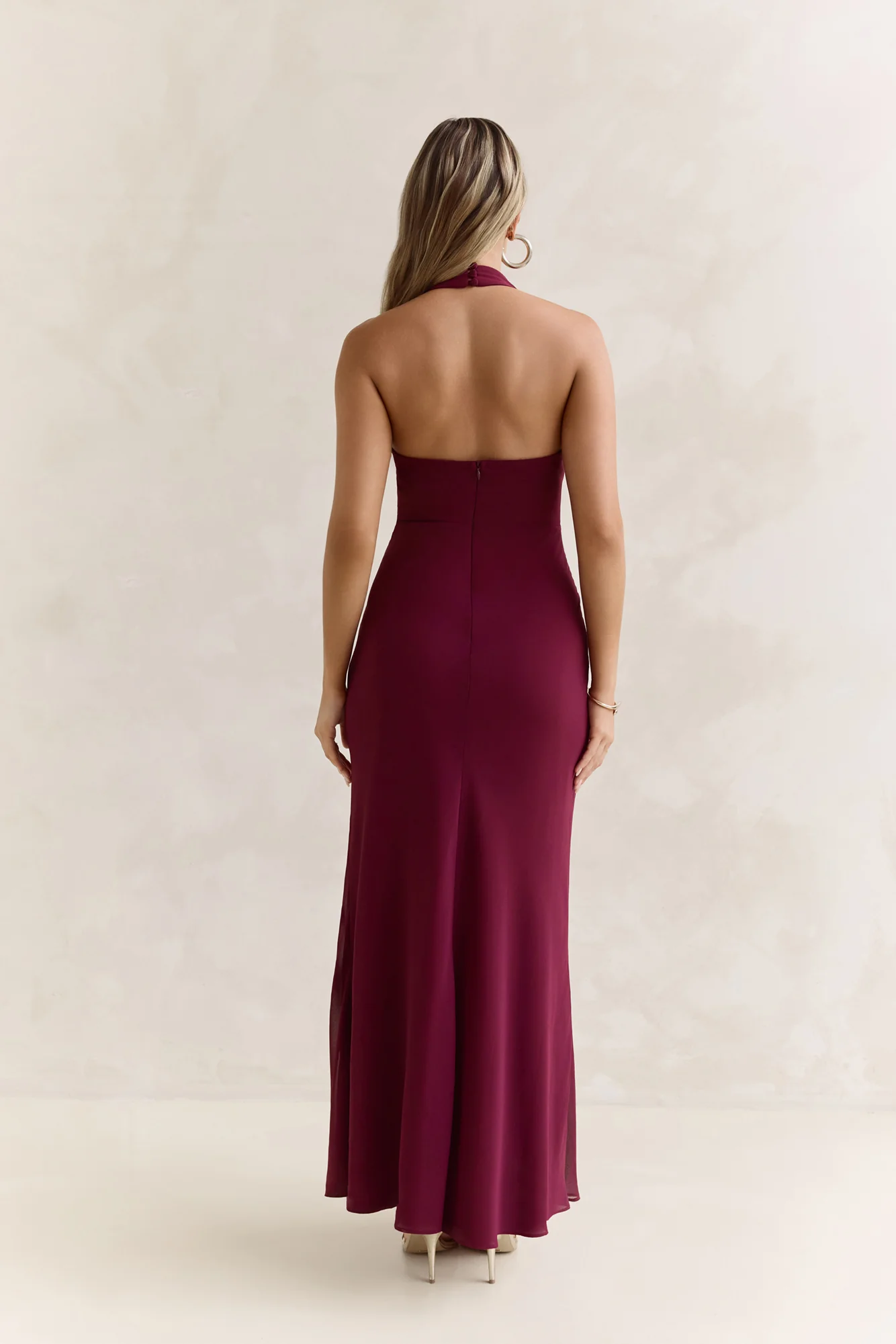 Run To You Halter Maxi Dress Plum - luluinthesky