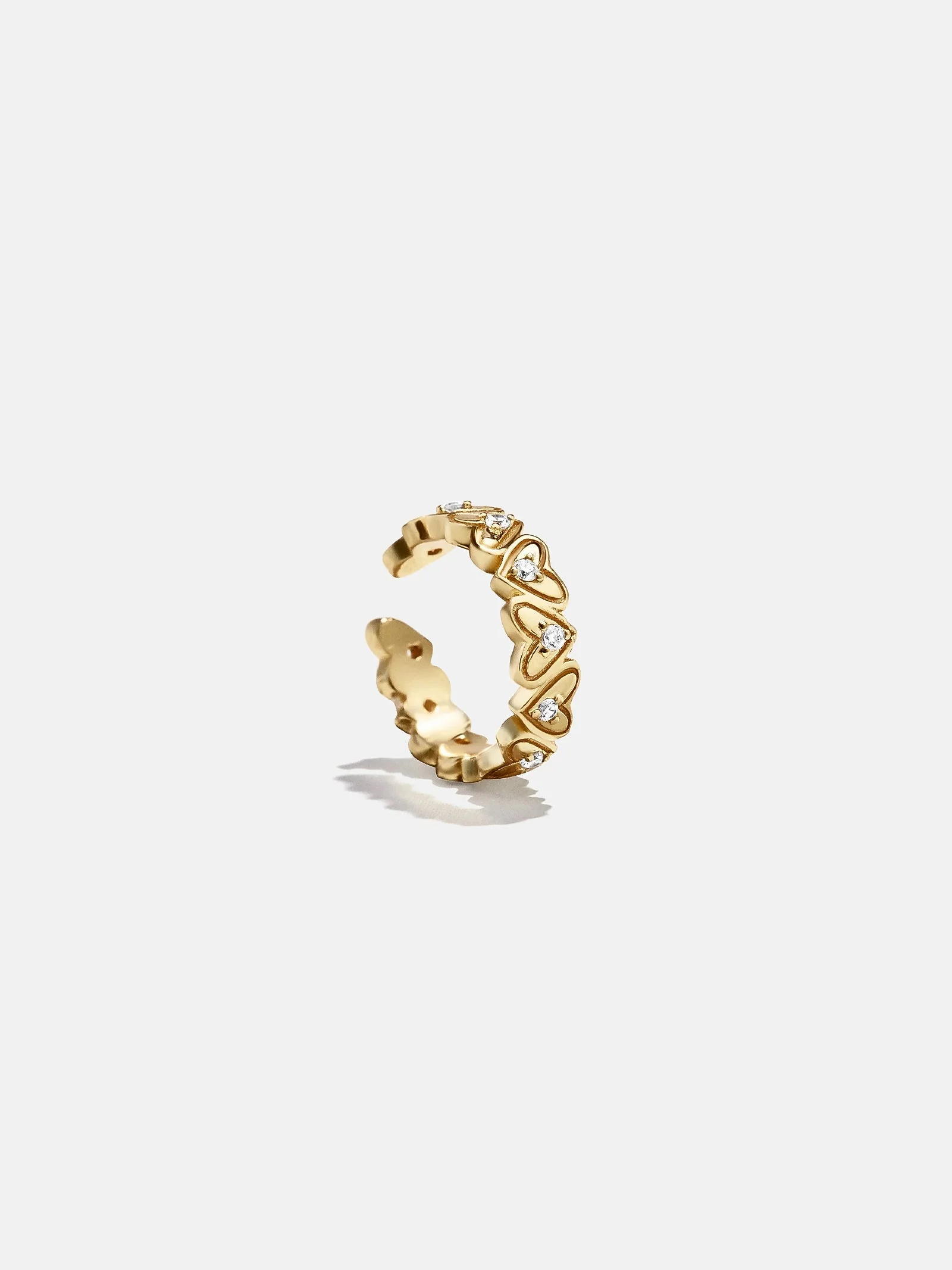 18K Gold Heart Ear Cuff - Heart