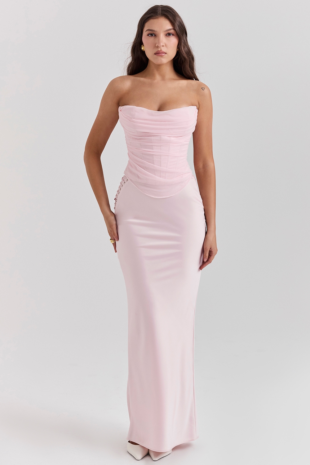 Ballerina Pink Satin Maxi Skirt