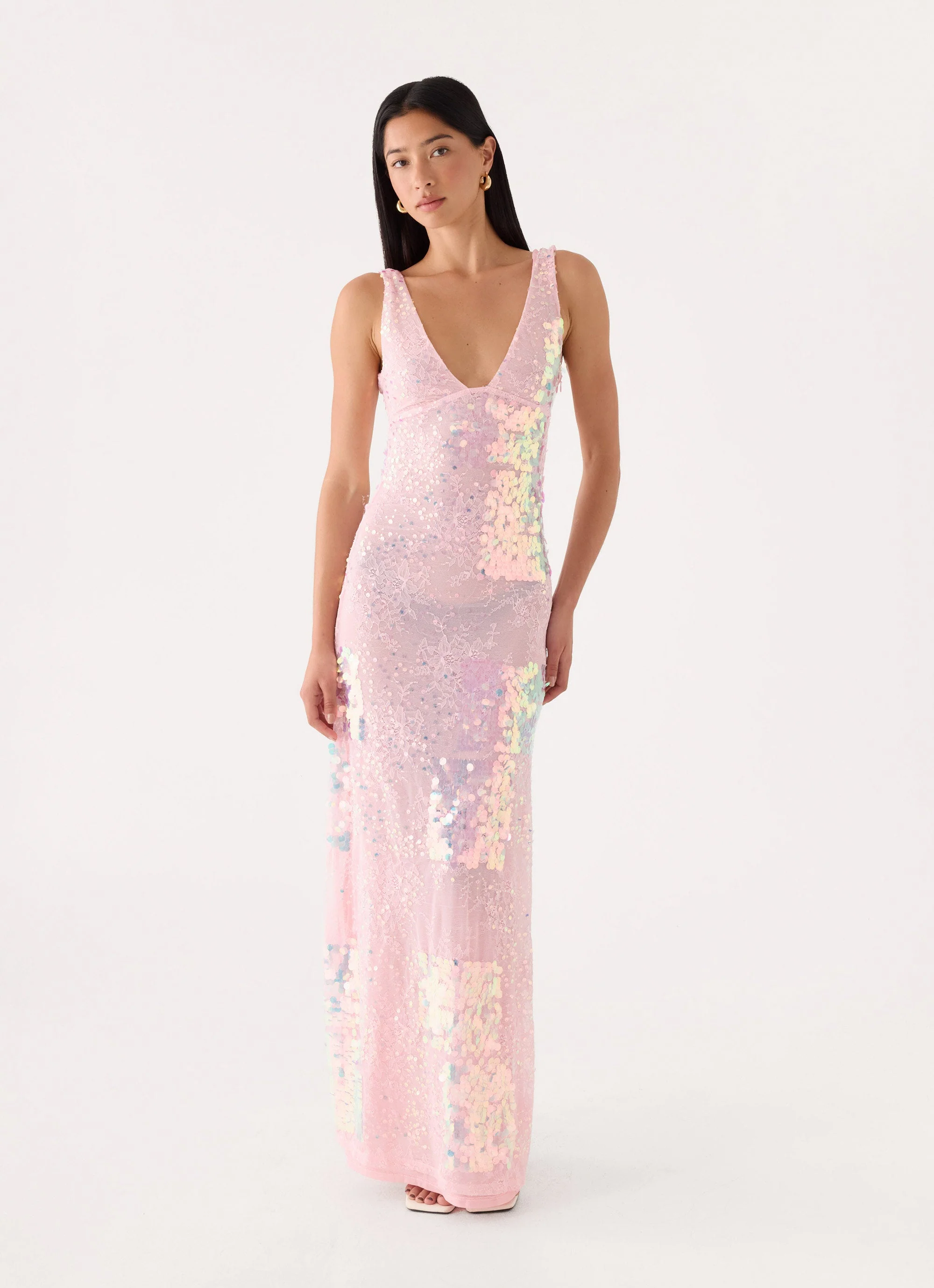 Erinah Sequin Maxi Dress - Pink