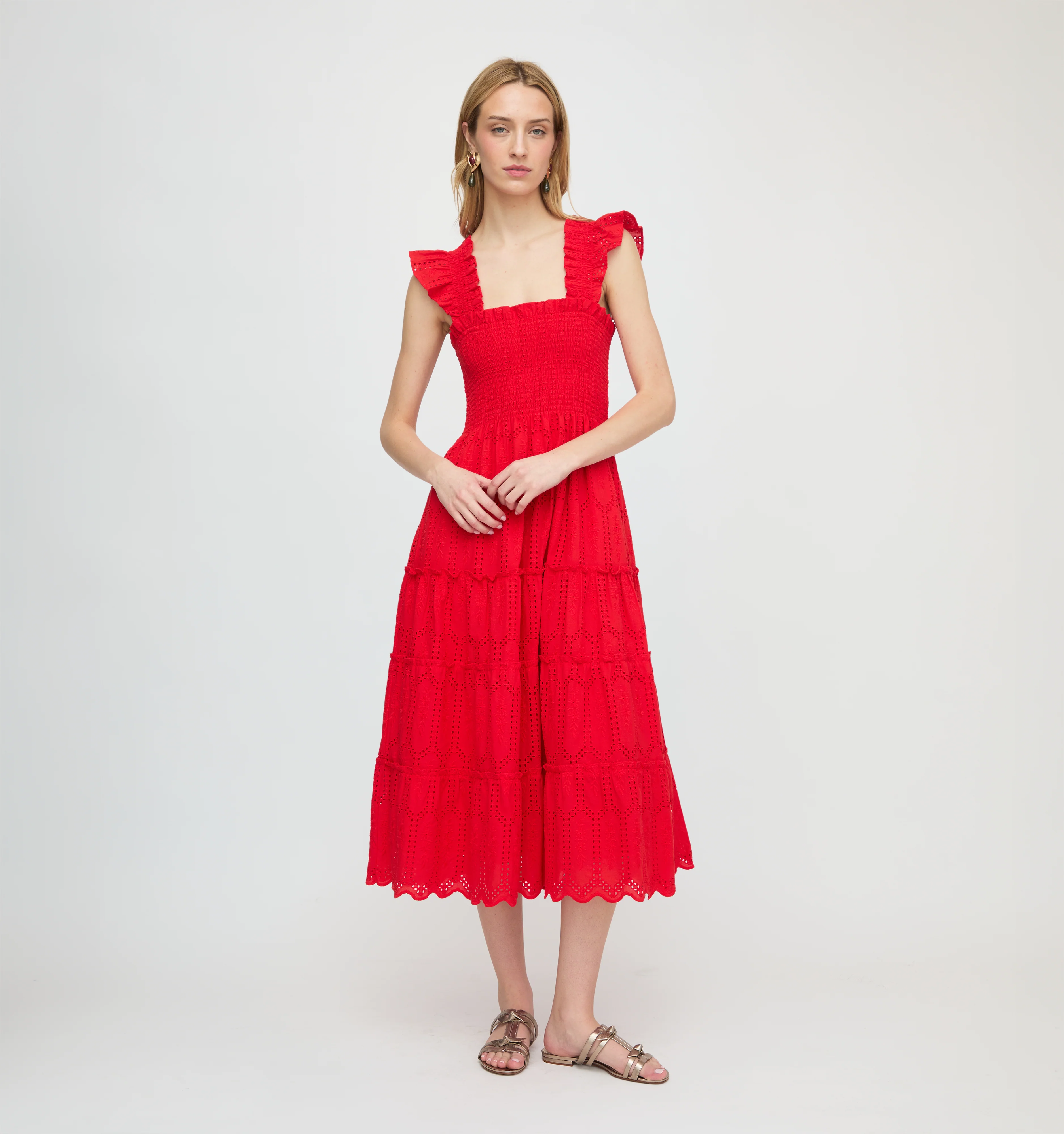 The Ellie Nap Dress - Cherry Trellis Broderie