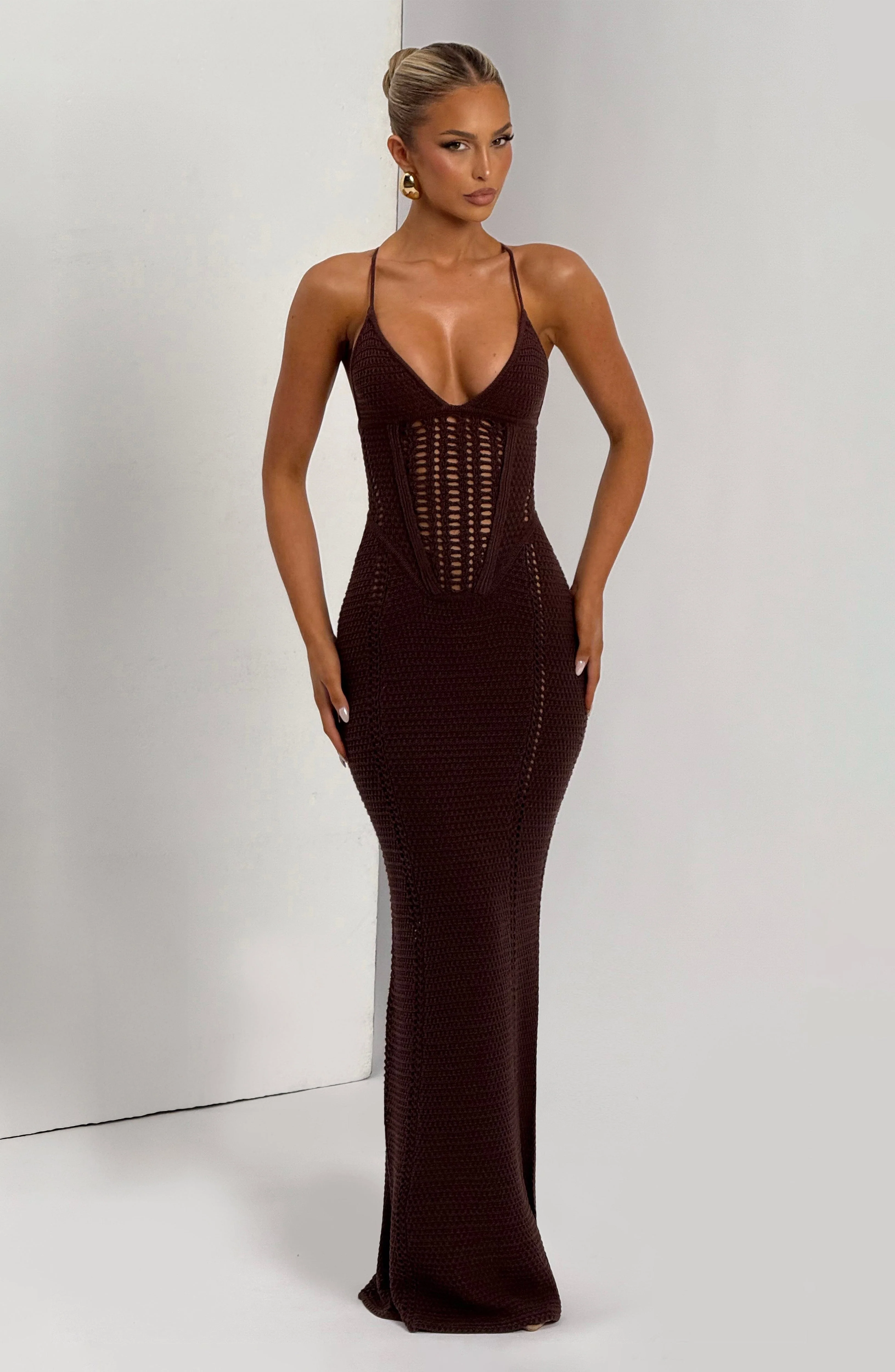 Xanthe Maxi Dress - Plum Brown