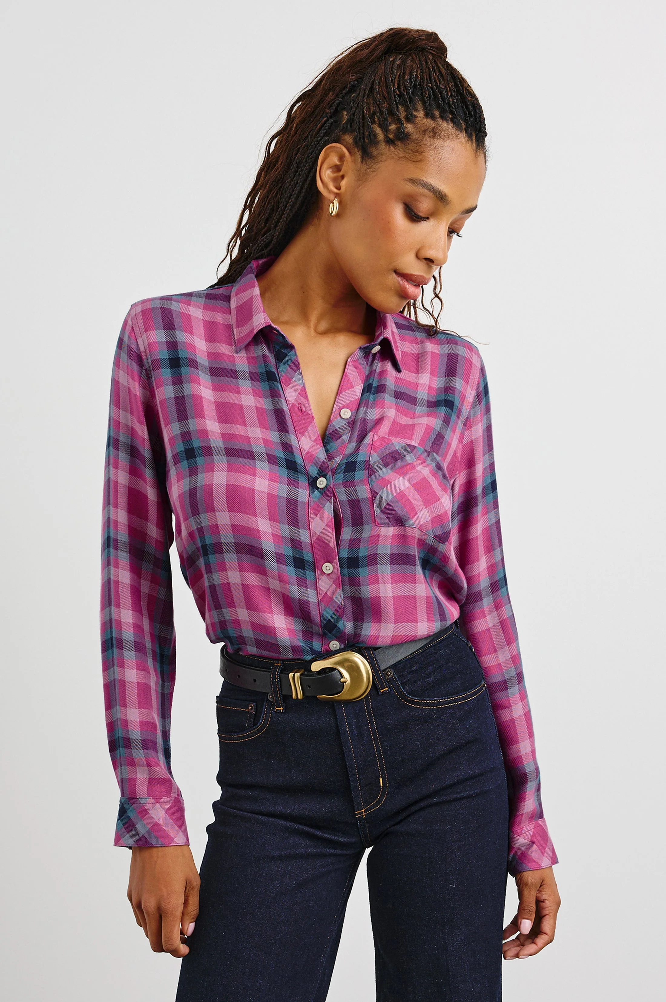 Hunter Shirt - Magenta Stone Blue