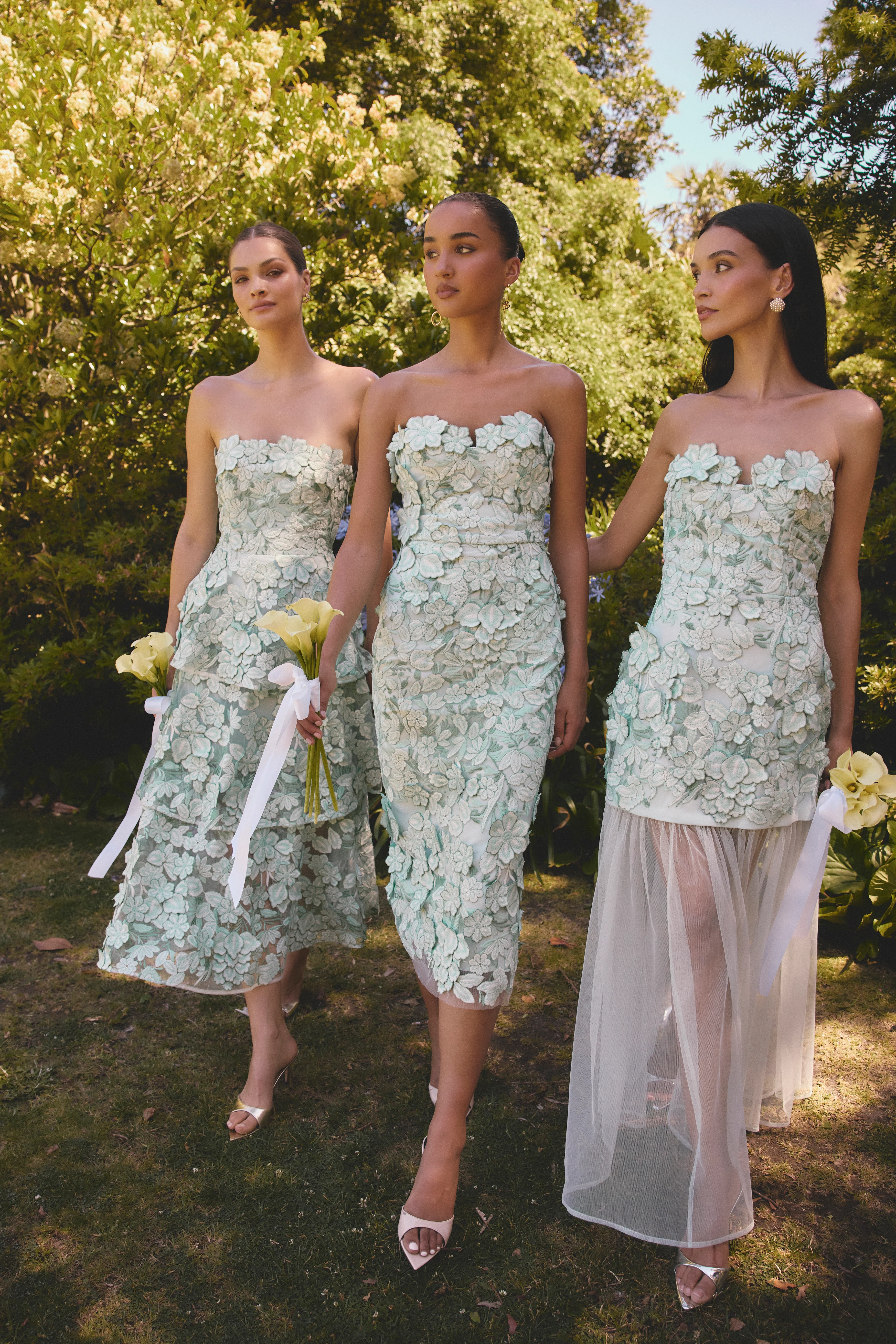 Roseate Strapless Maxi Dress in Mint Green