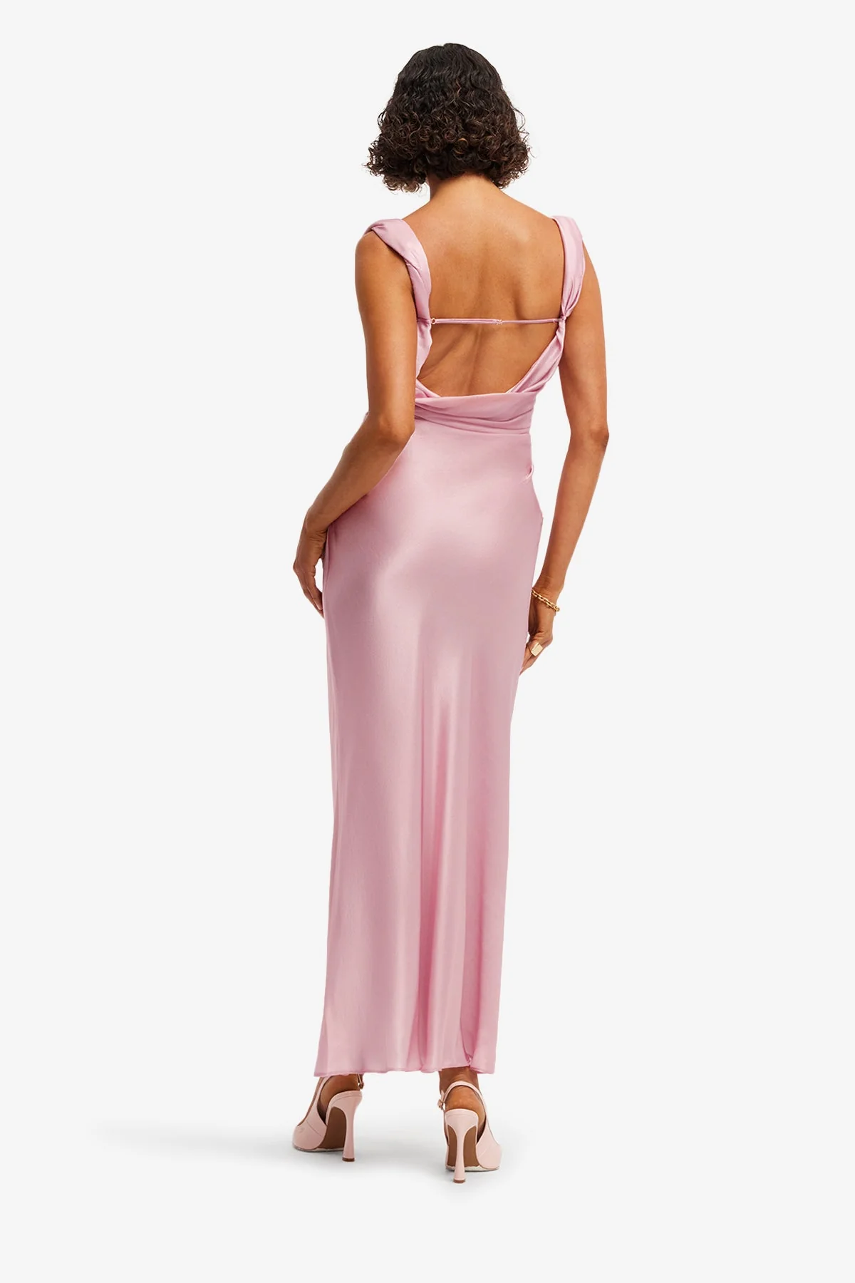 Valentina Maxi Dress - Bouquet Print in Pastel Pink