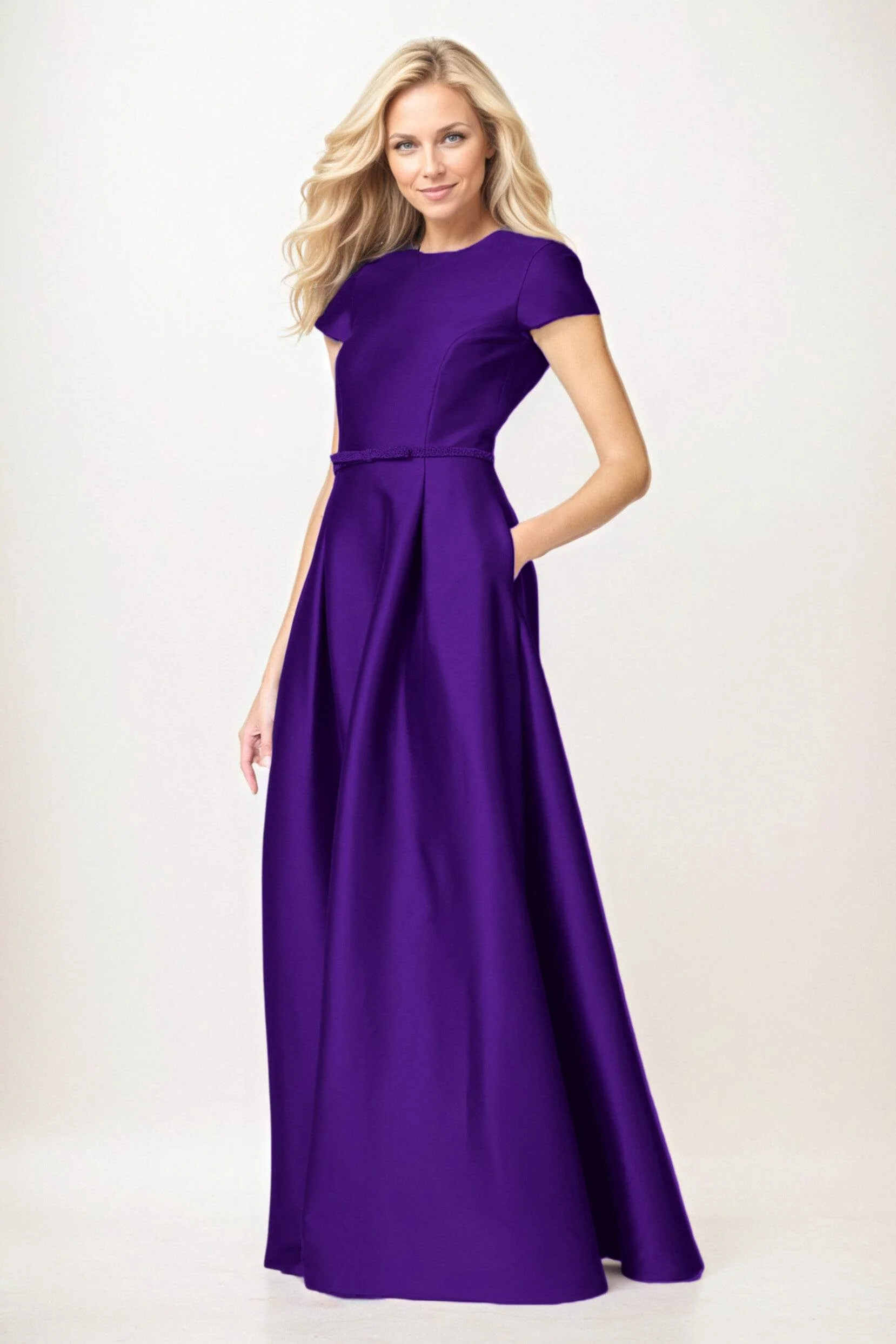 A-Line Maxi Satin Mother of the Bride Dresses CM0400