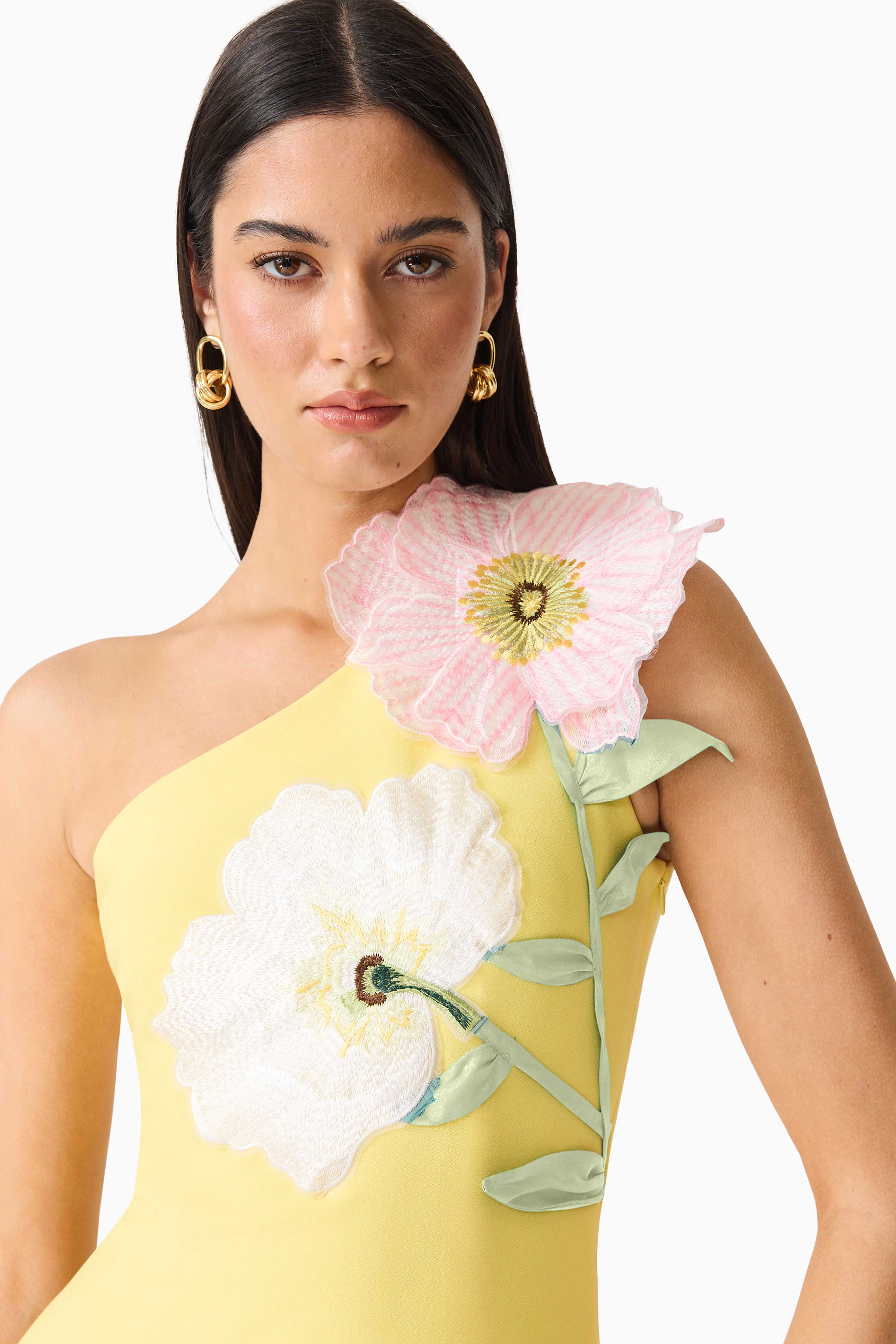 Hope One Shoulder Mini Dress in Yellow