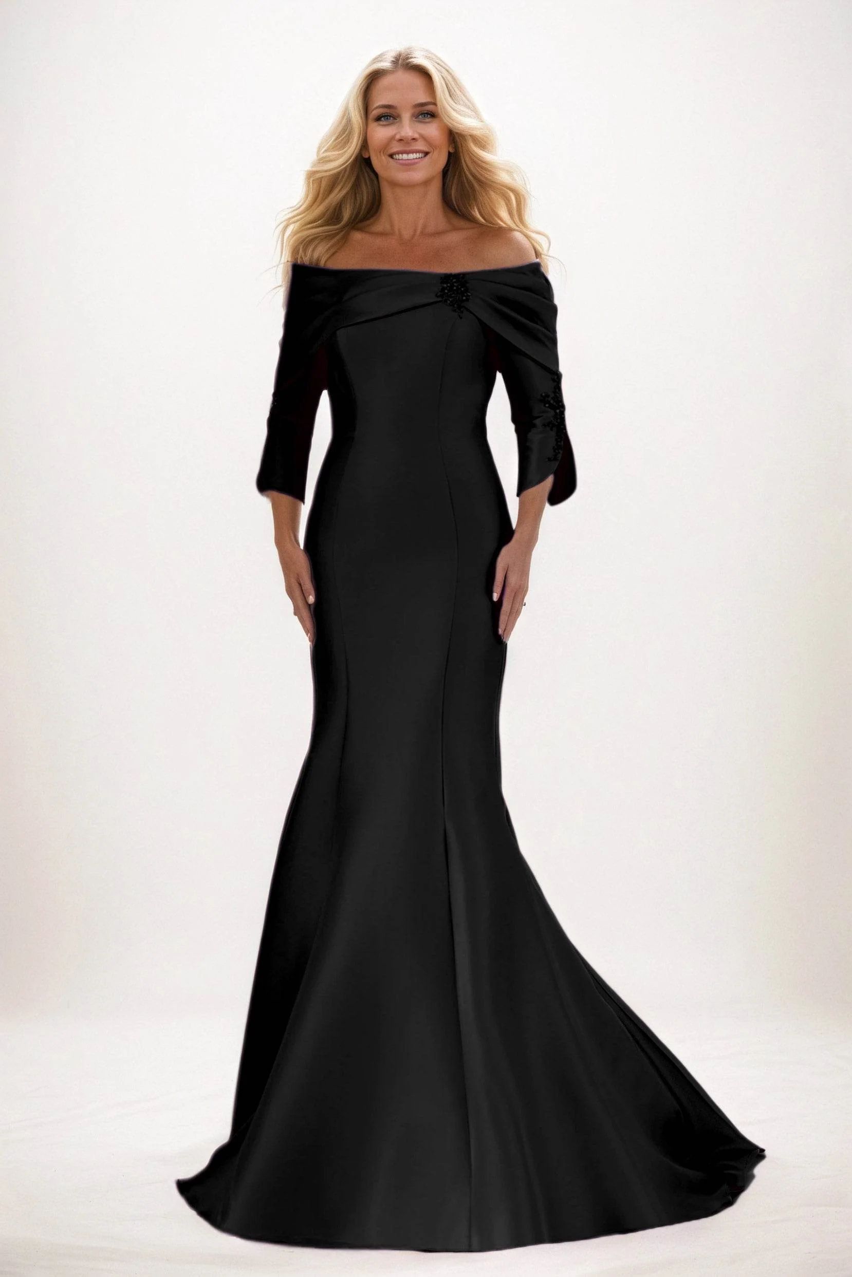 Trumpet-Mermaid Maxi Satin Mother of the Bride Dresses CM0381