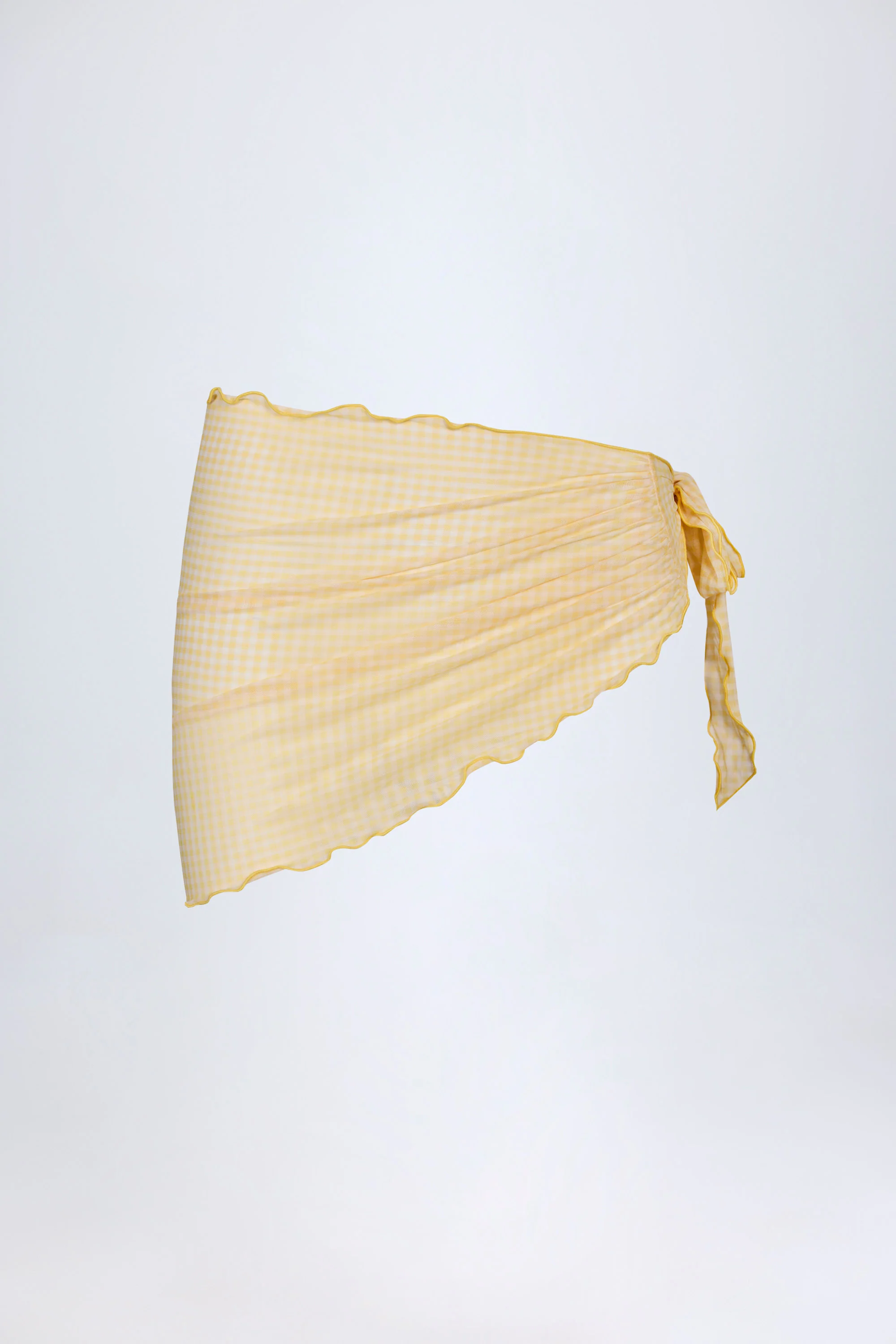 Side-Tie Sarong in Yellow Gingham