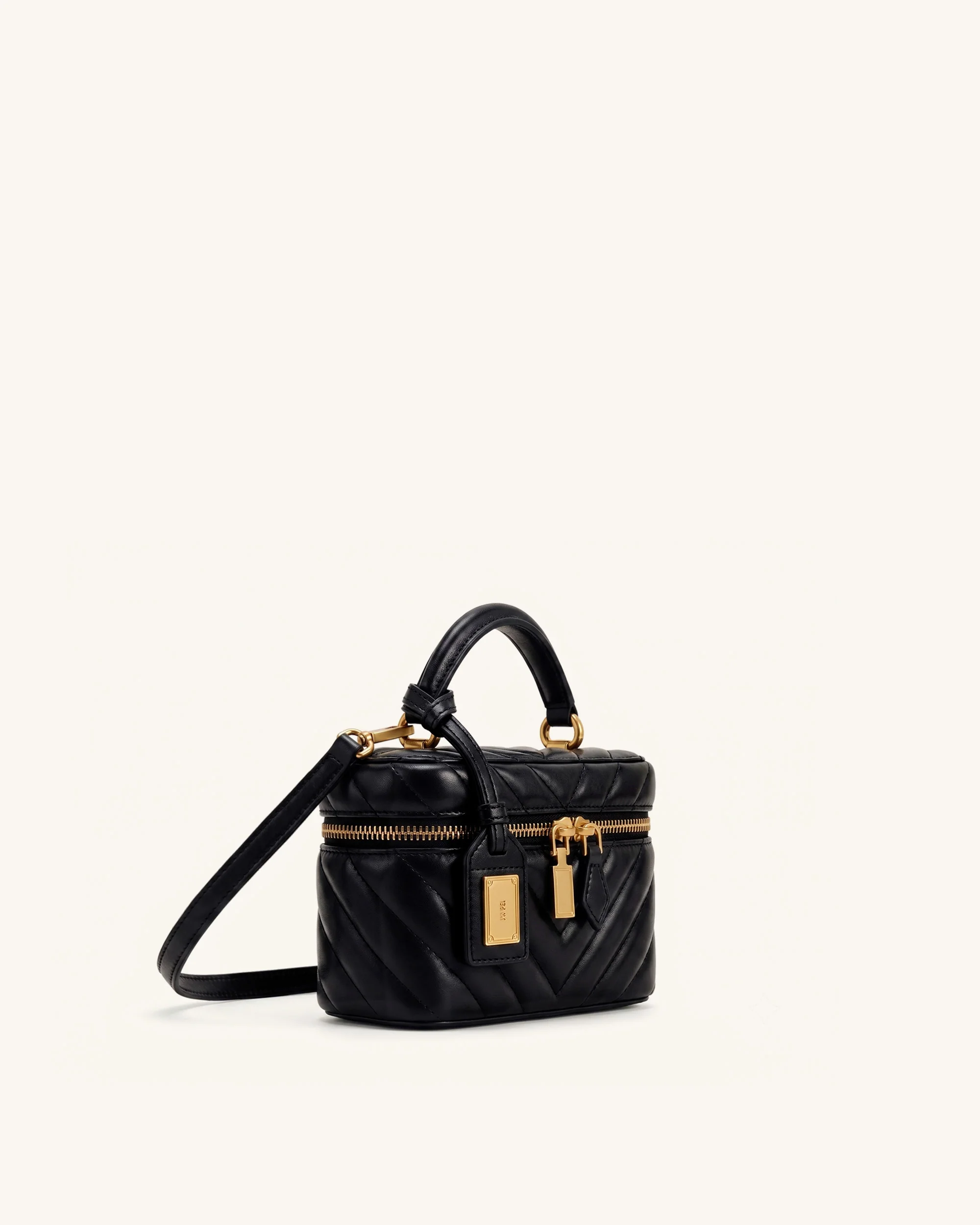Cleo Box Shape Top Handle Bag - Charcoal Black