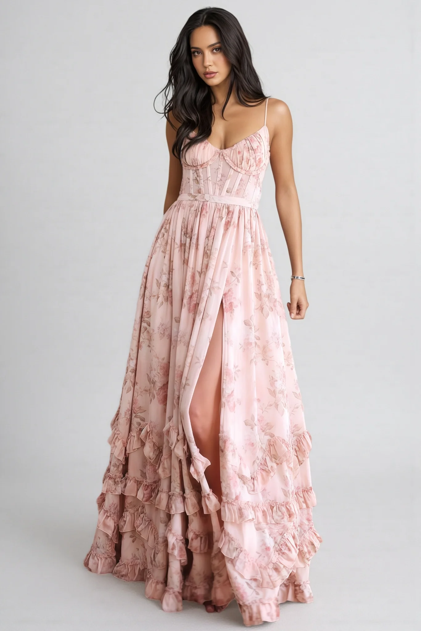 Urielad Pink Halter Print Maxi Dress - luluinthesky