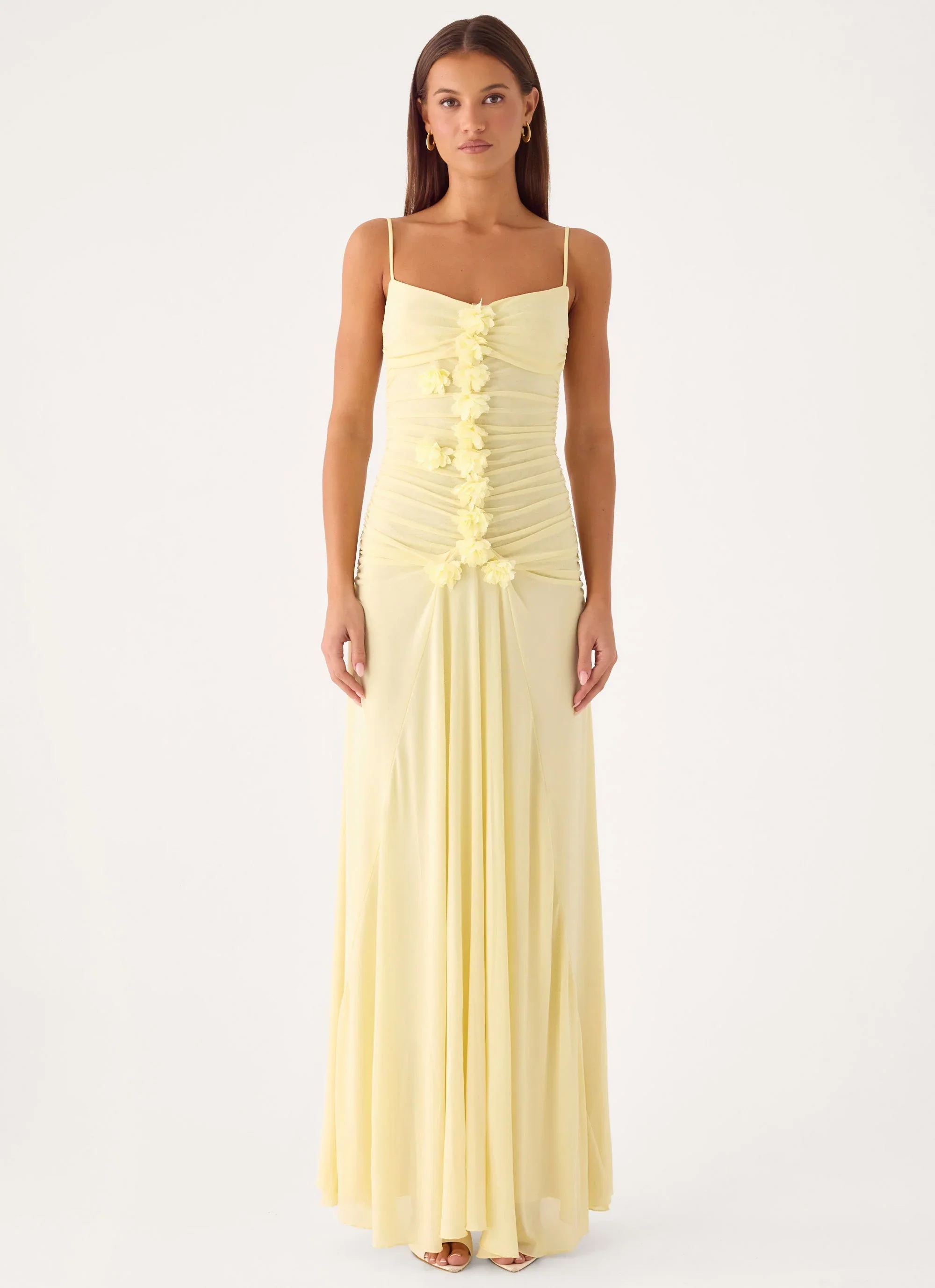 Marcia Flower Maxi Dress - Yellow