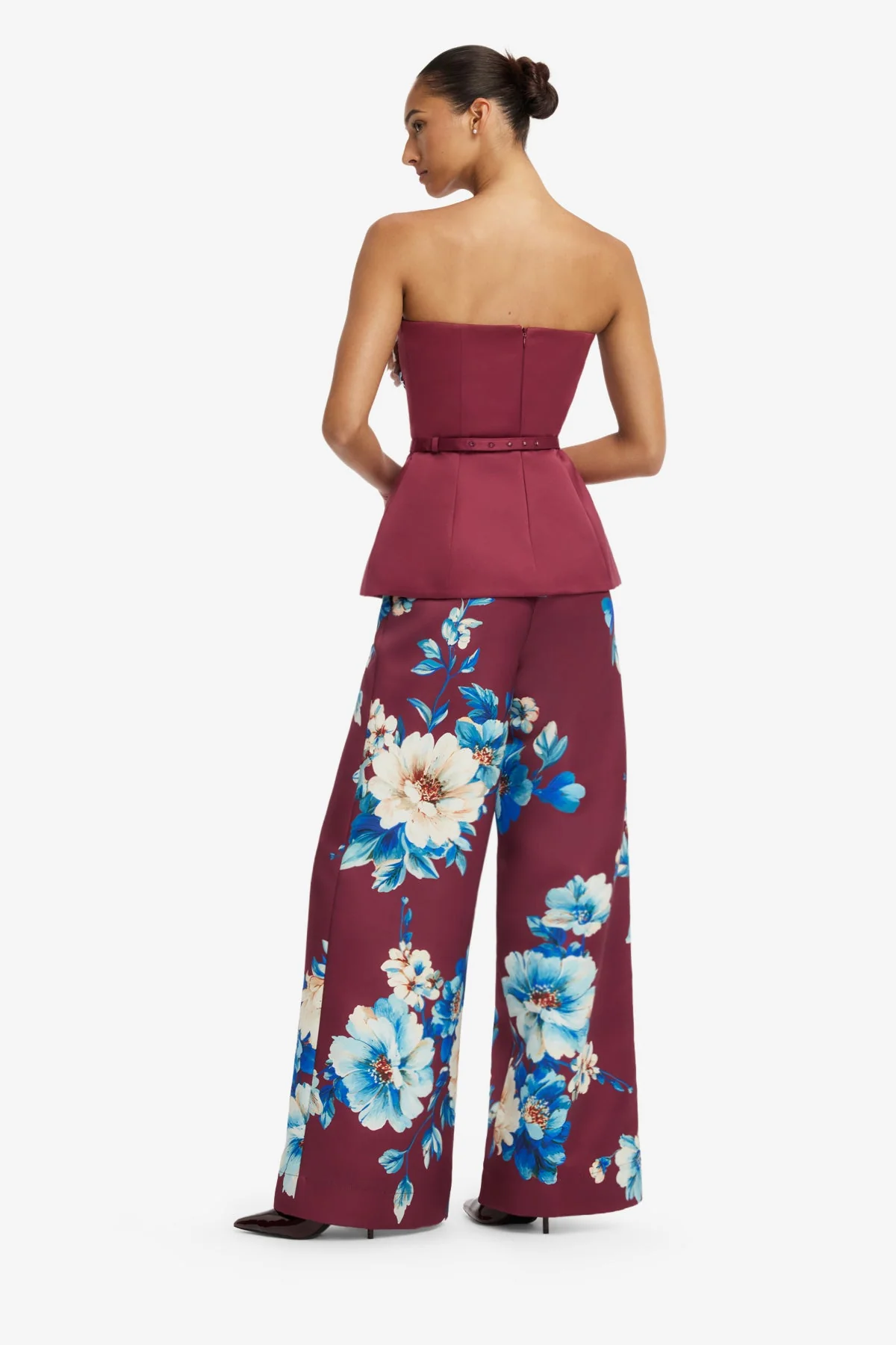 Nadia Embroidered Bustier Top - Cosmos Print