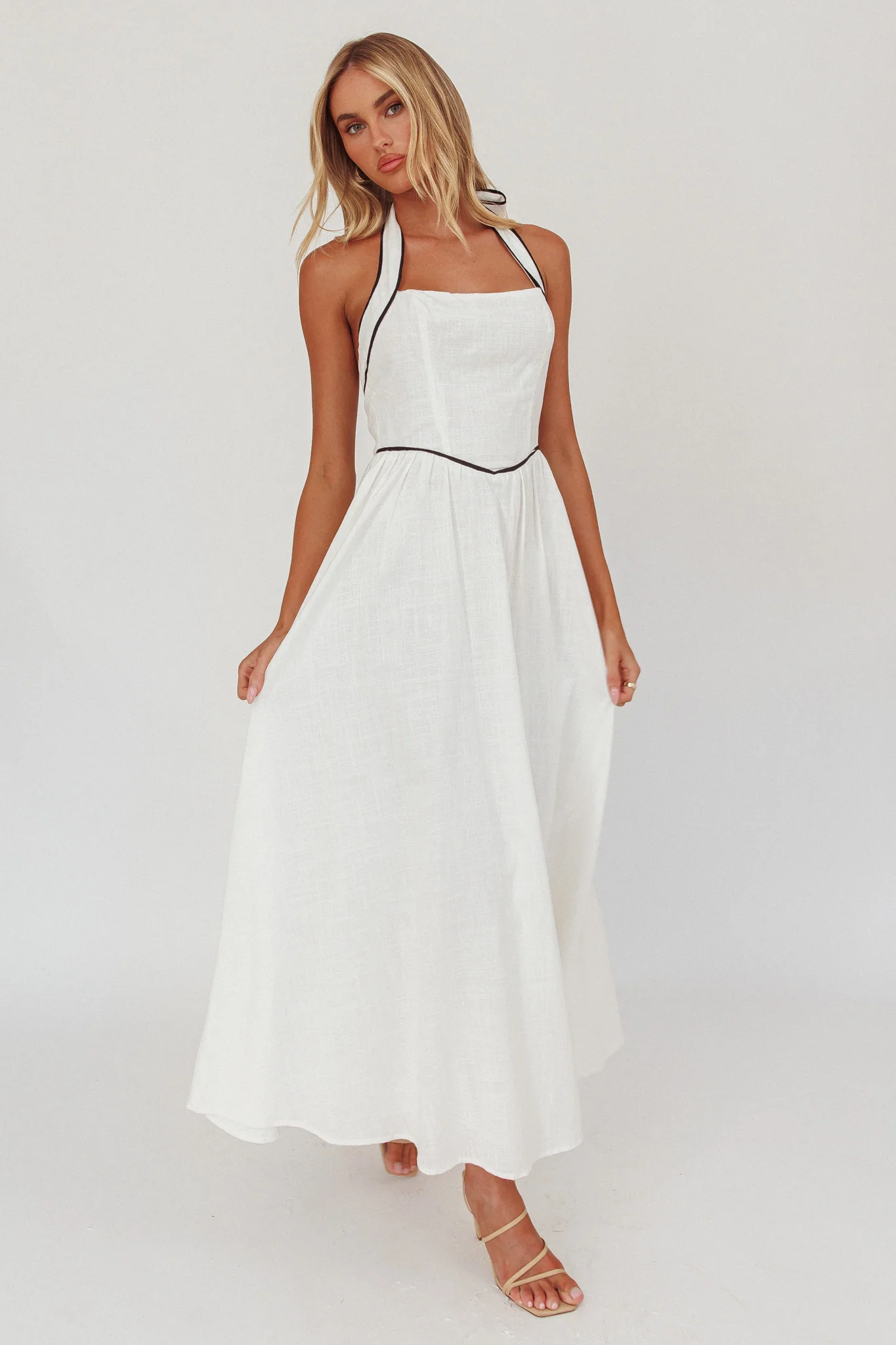 Rune Backless Maxi Dress White