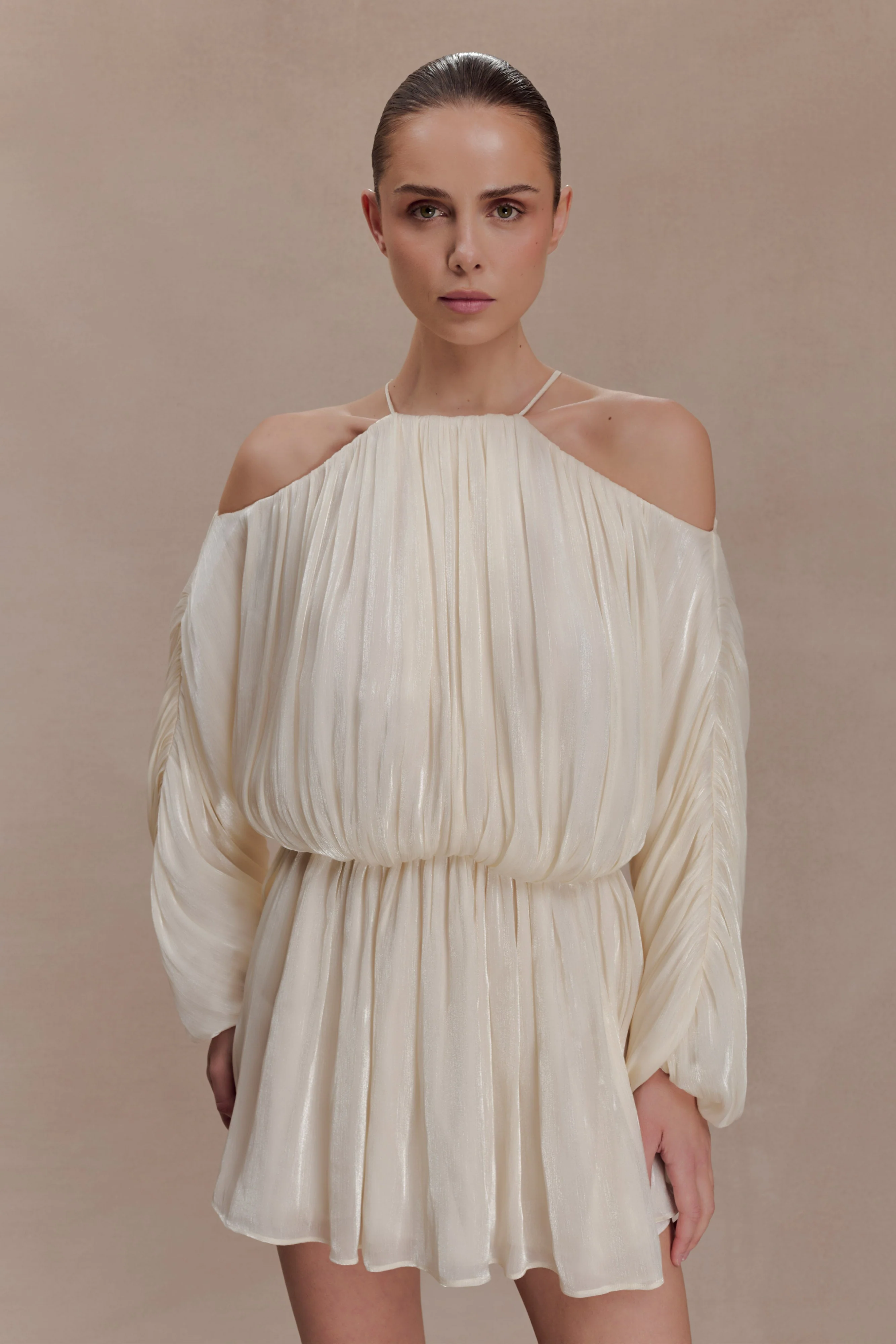 Minna Halter Mini Dress - Opal White