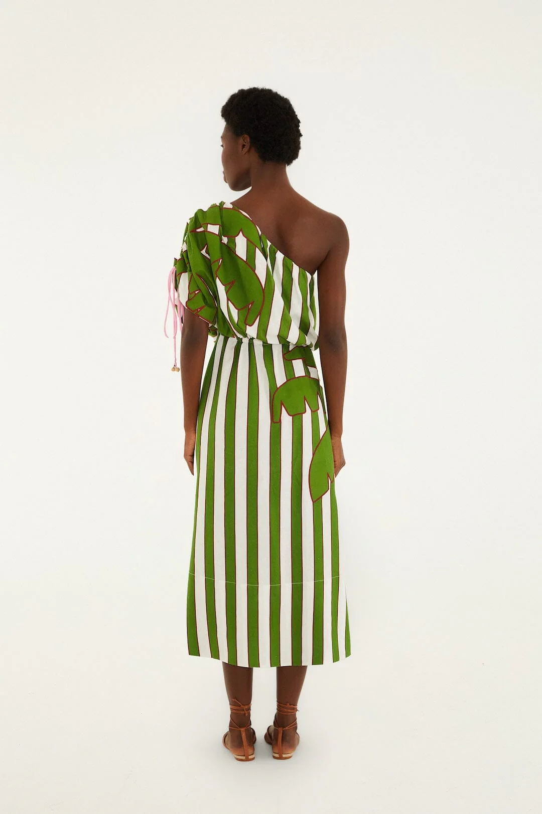 Off-White One-Shoulder Midi Dress
