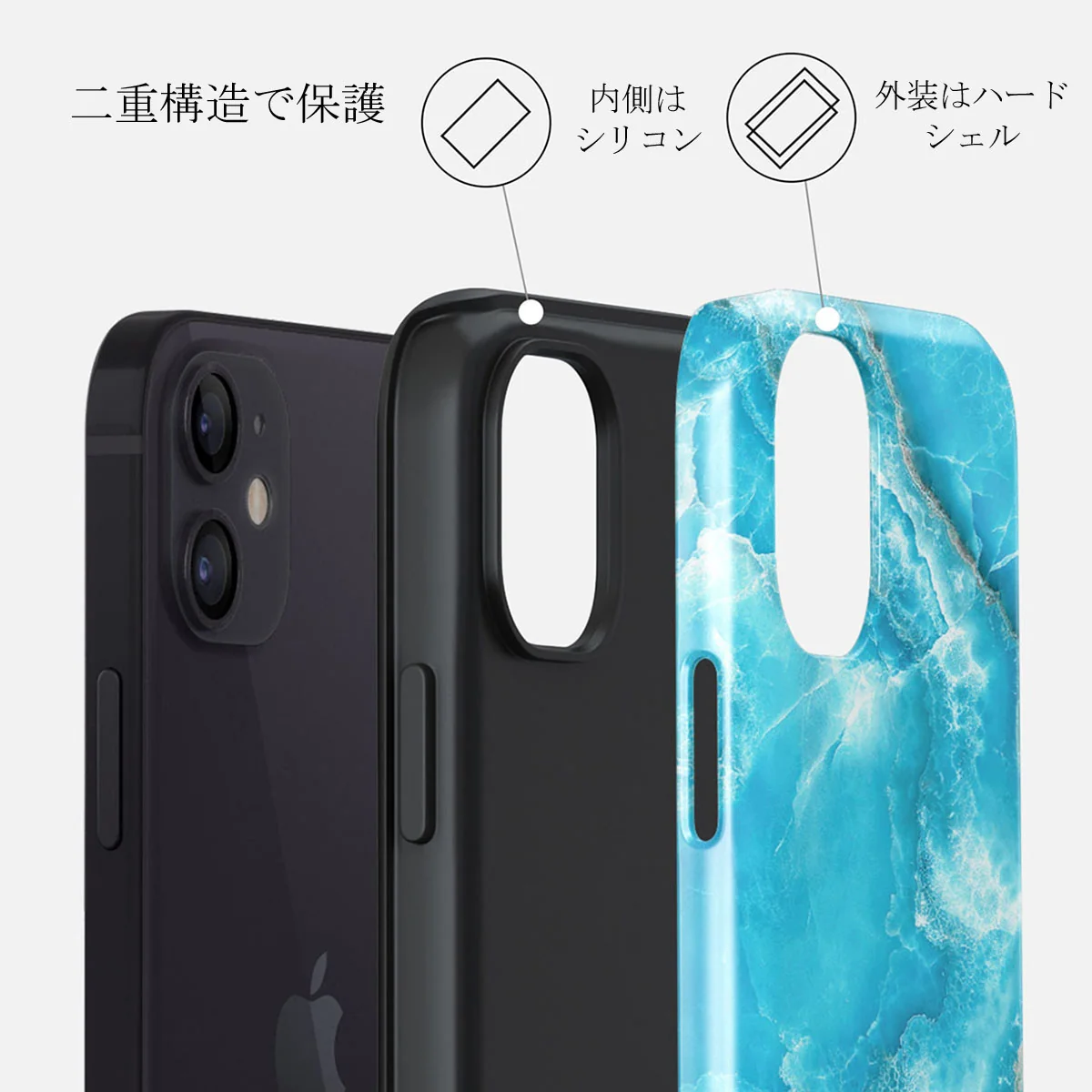 Ocean Waves - Blue iPhone 12 Mini ケース