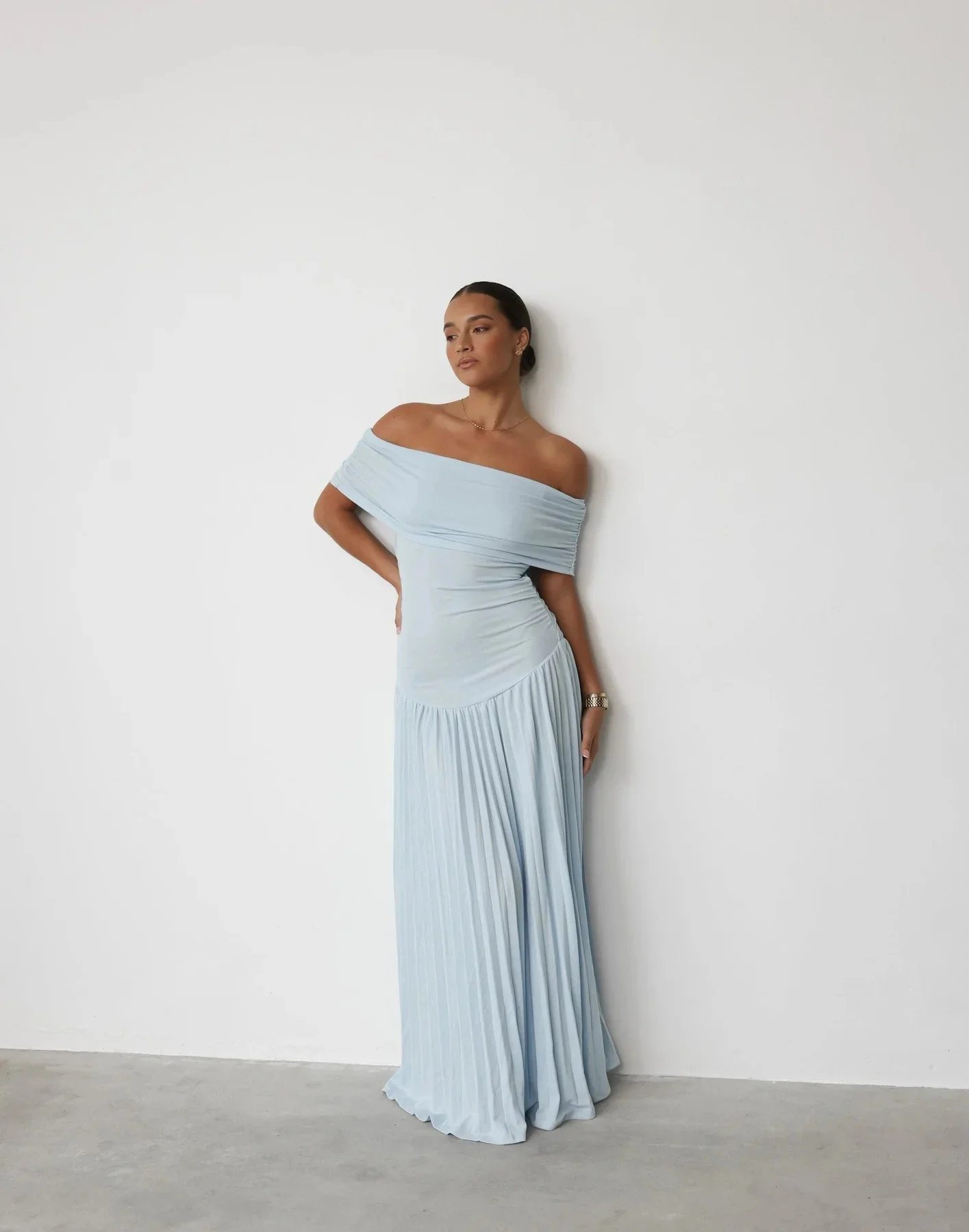 Quill Twisted Pleat Maxi Dress