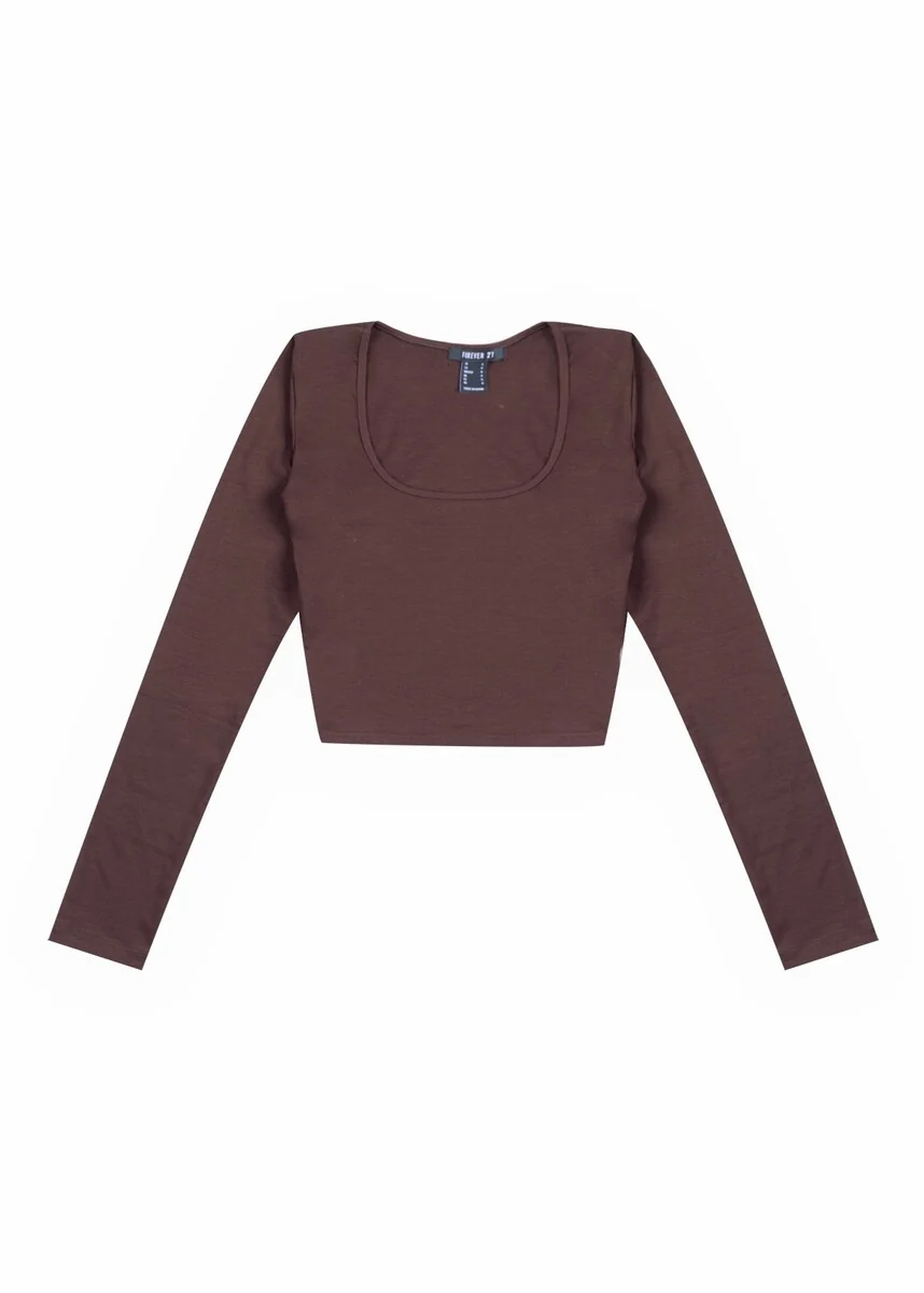 Cropped Scoop Neck Top