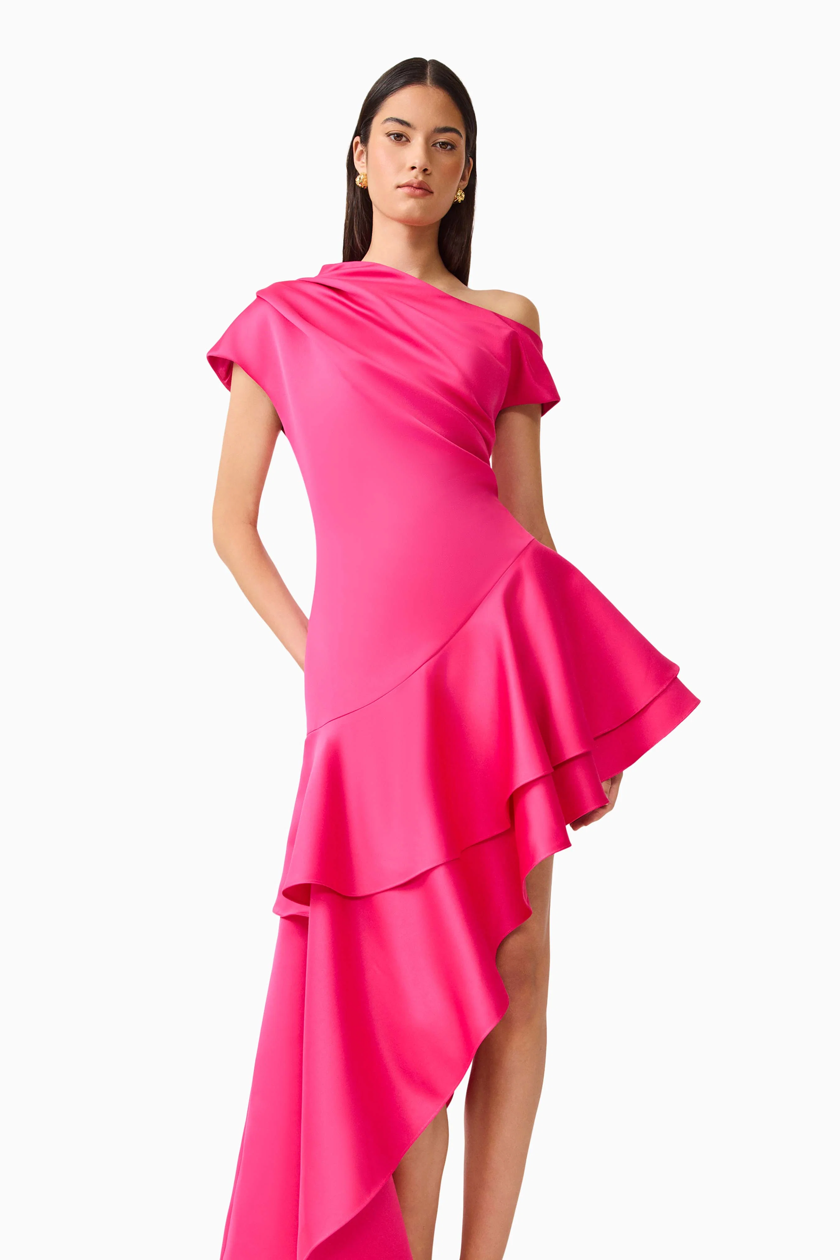 Livia Asymmetrical Gown in Pink
