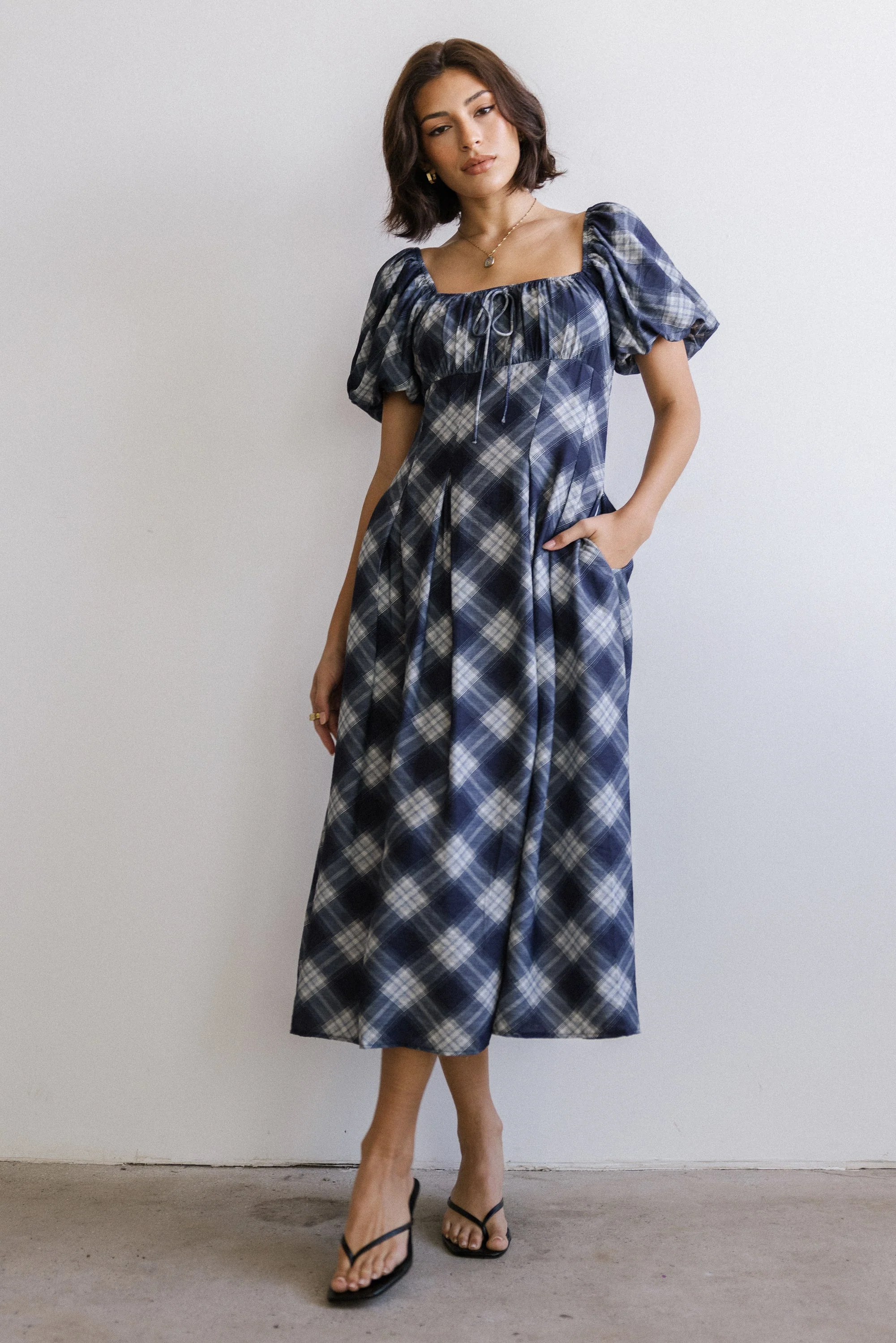 Kasey Plaid Midi Dress