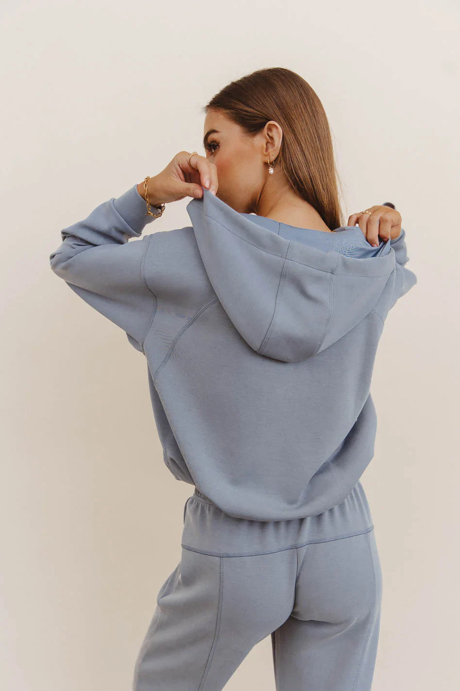 Balance Zip Up Hoodie in Blue