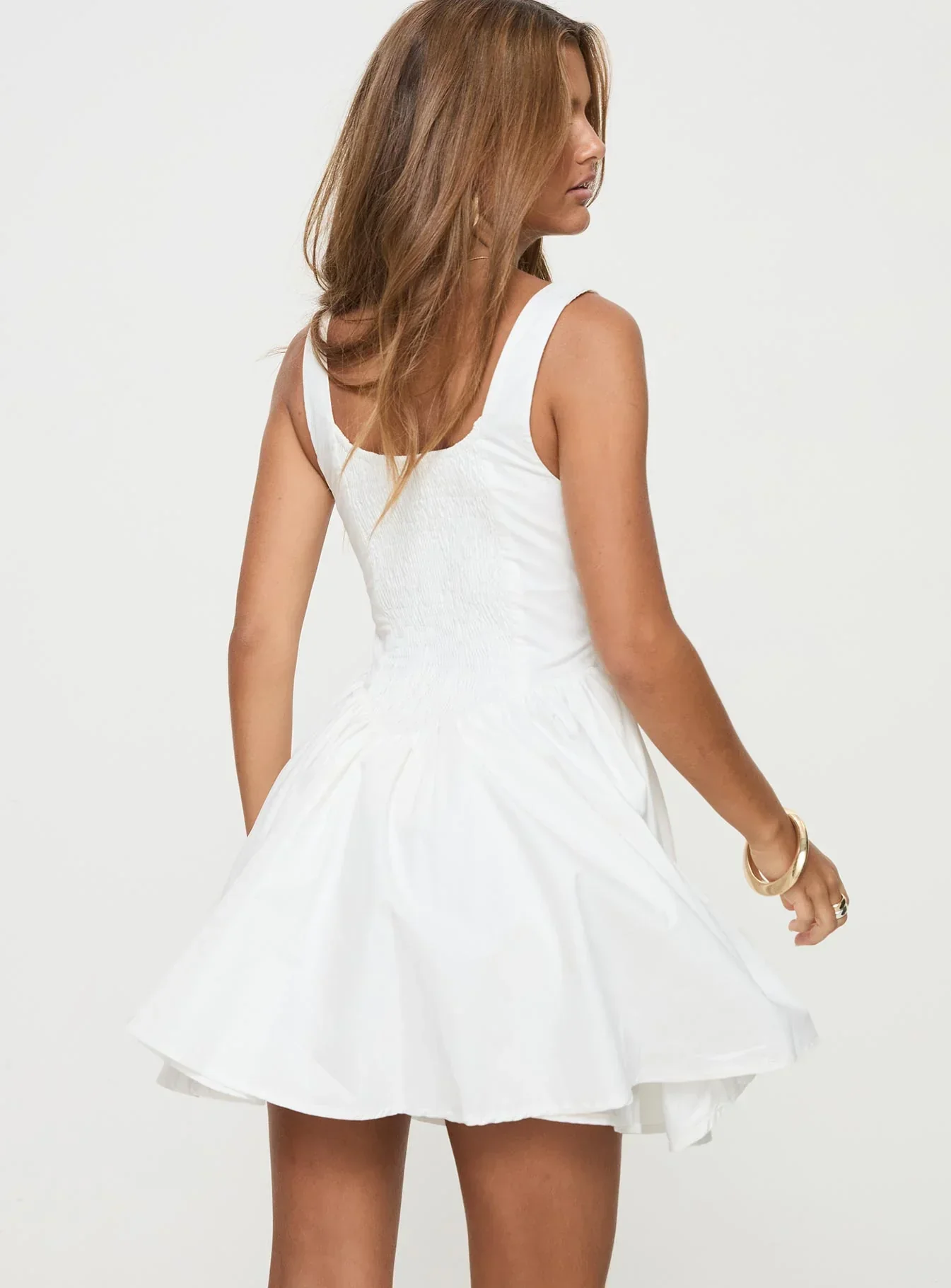 Straplie Mini Dress White - luluinthesky