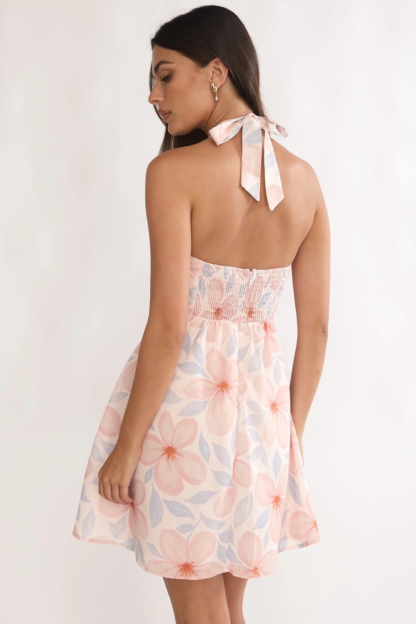 Paulette Halterneck Sun Dress Floral - luluinthesky