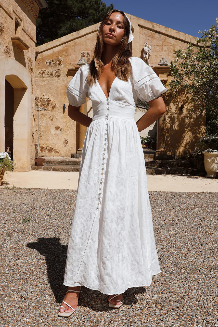 Sunny Attire Maxi Dress White - luluinthesky