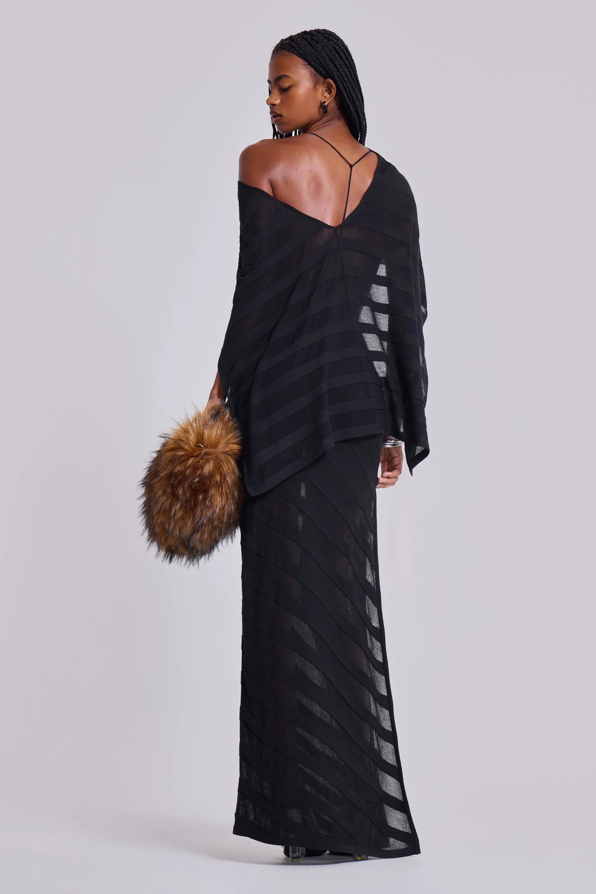 Noir Knit Maxi Dress in Black