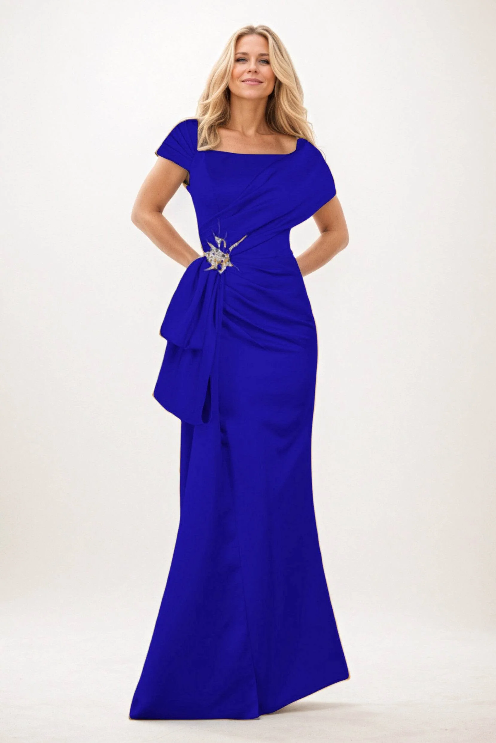 Trumpet-Mermaid Maxi Satin Mother of the Bride Dresses CM0385