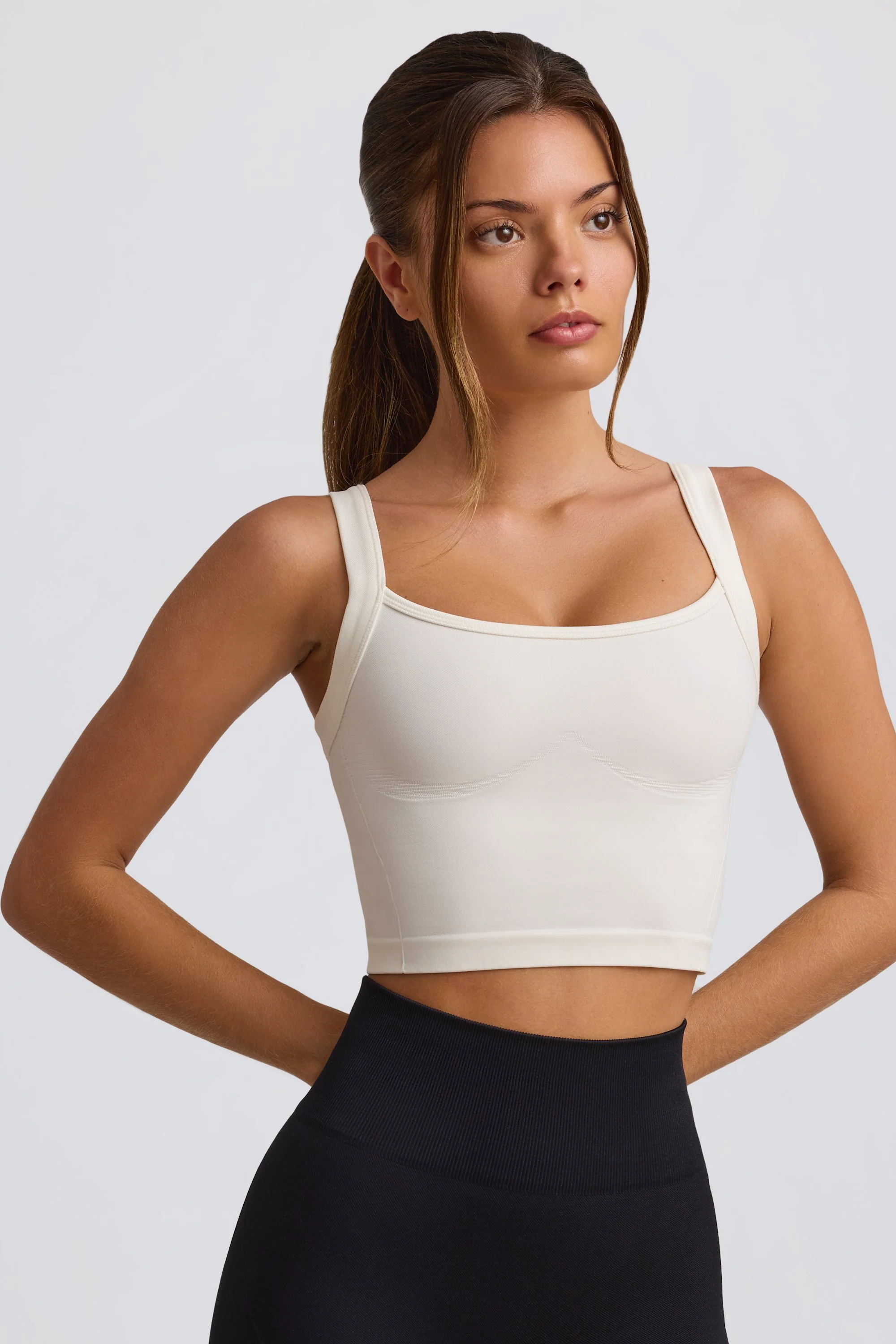Super Sculpt Seamless Longline Camisole Top in White