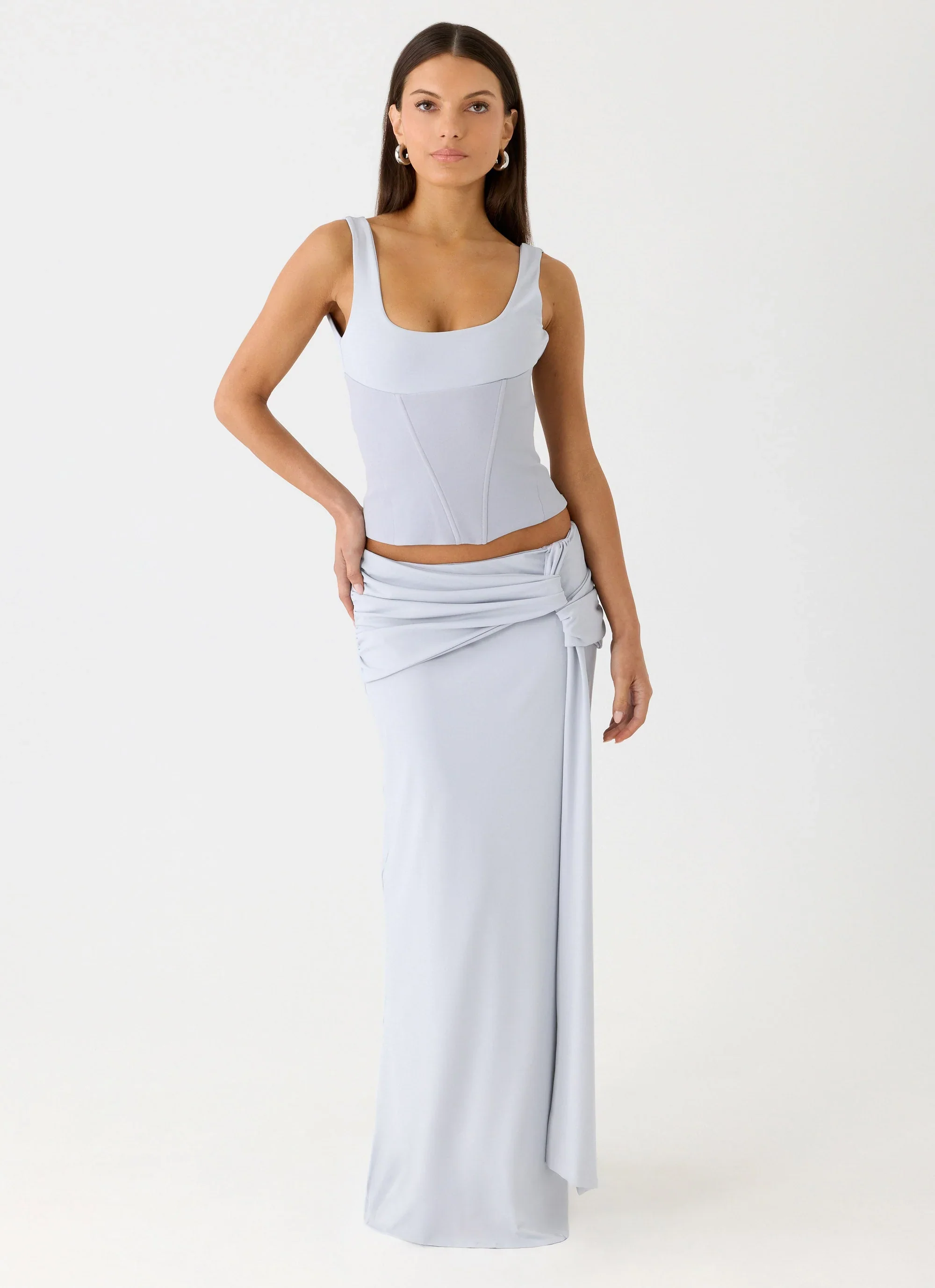 Romana Corset Top - Misty Blue