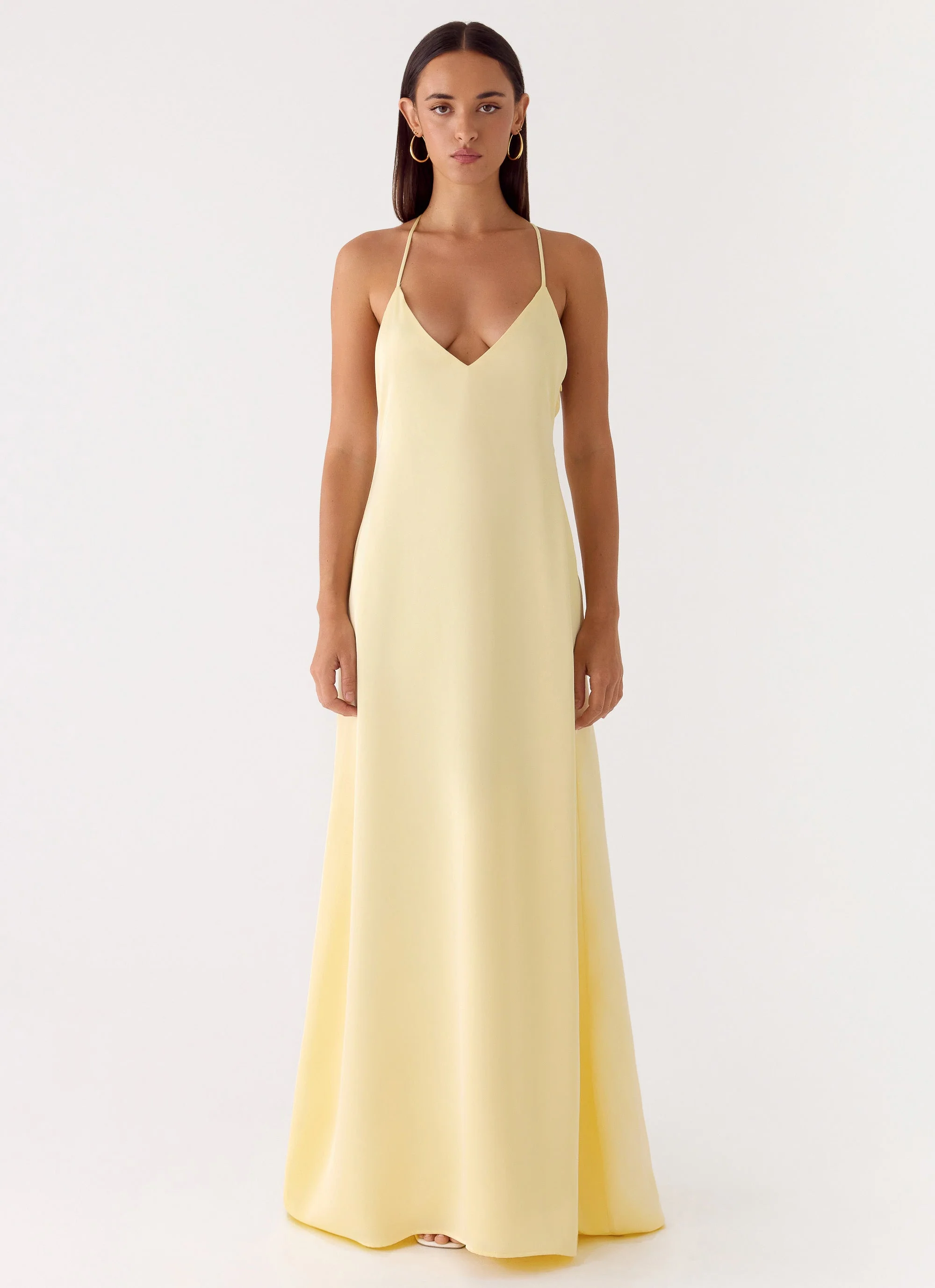Fine Line Maxi Dress - Yellow - luluinthesky