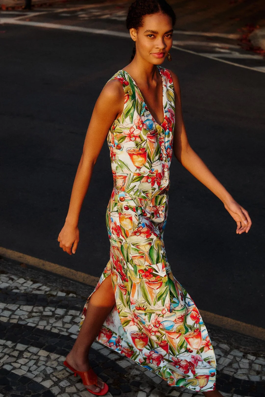 Off-White Sand Cocktail Midi Skirt