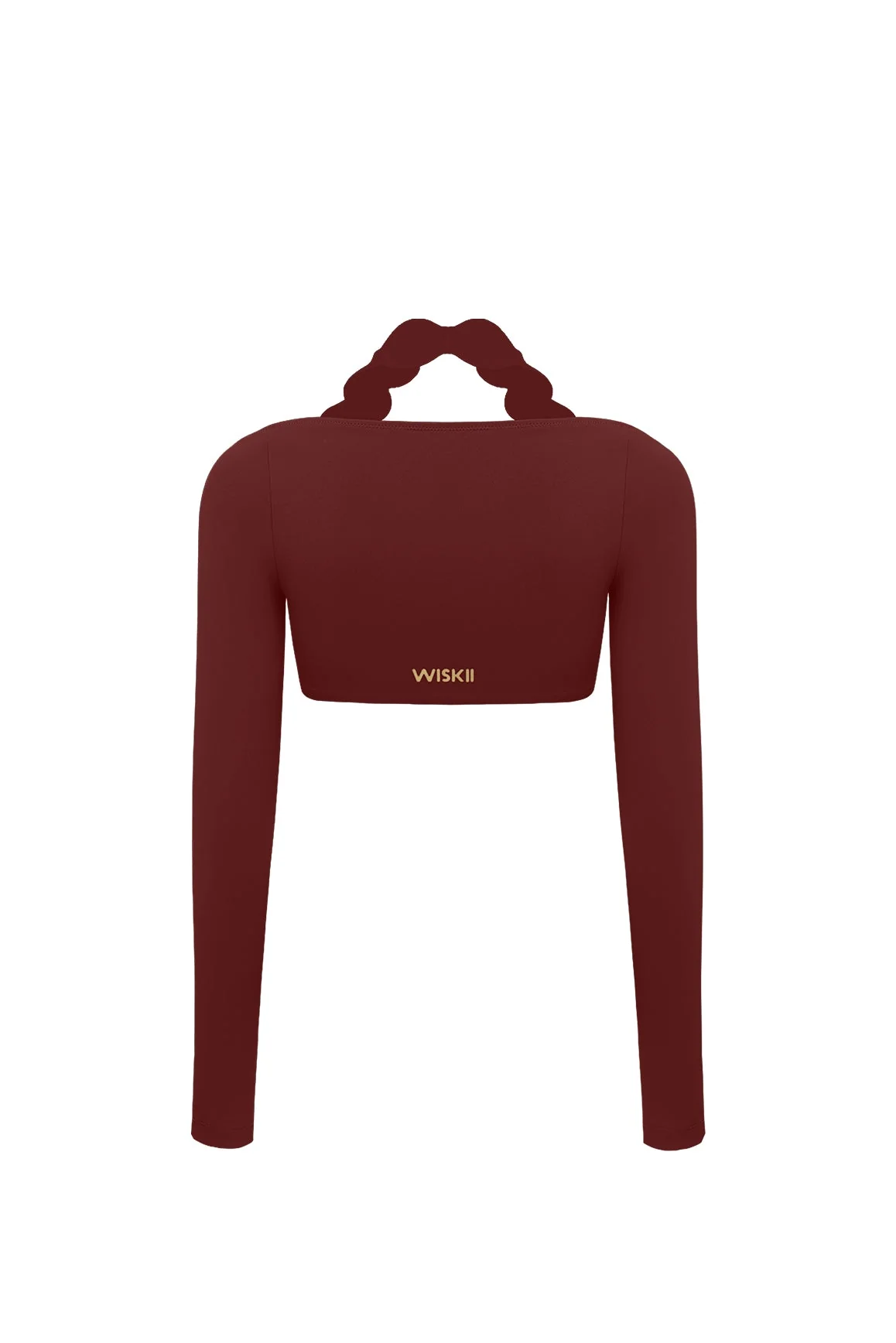 Long Sleeve Scallop Crop Top