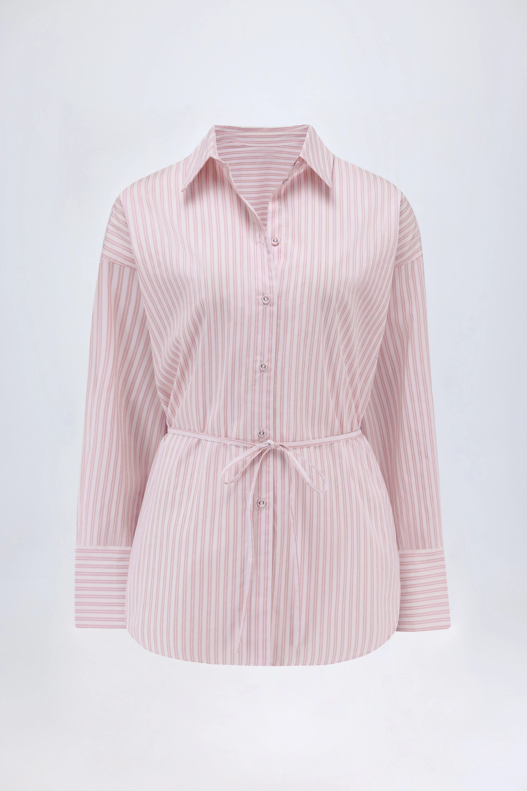 Oversized Shirt in Pink Stripe