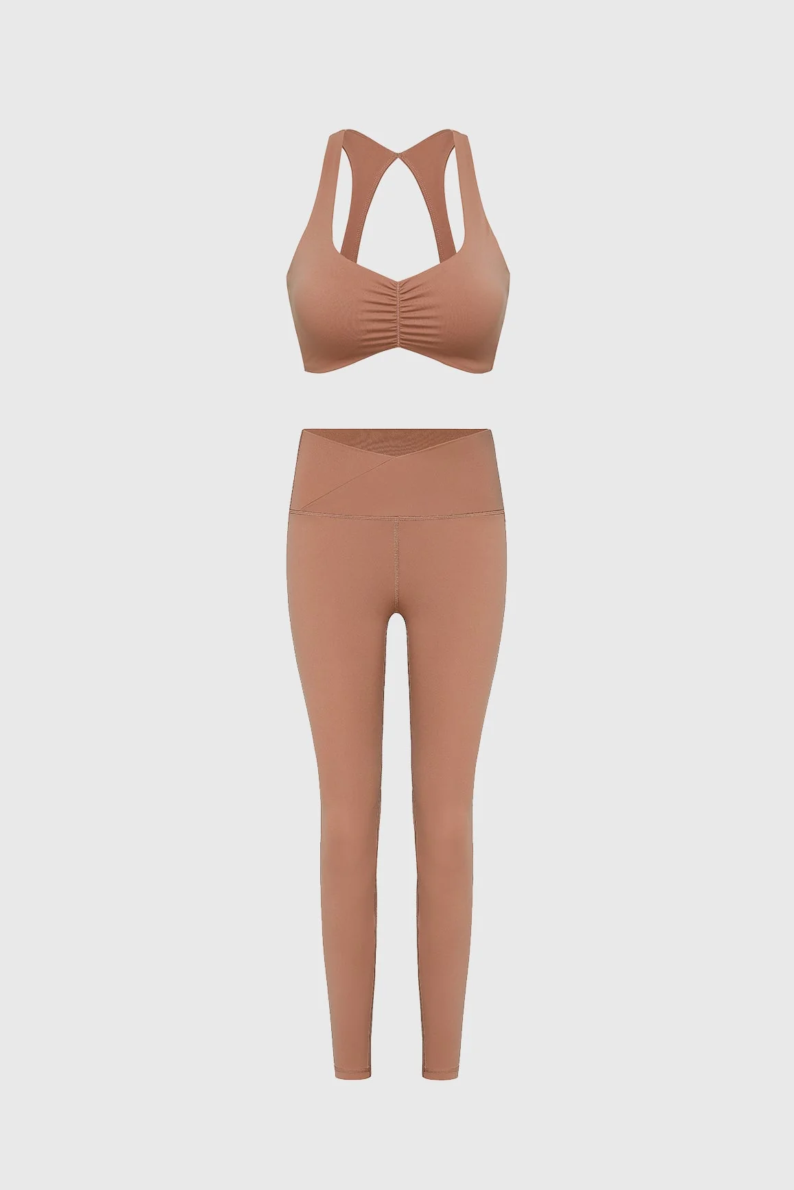 WISKII Ruched Sports Bra & V-waist Yoga Legging