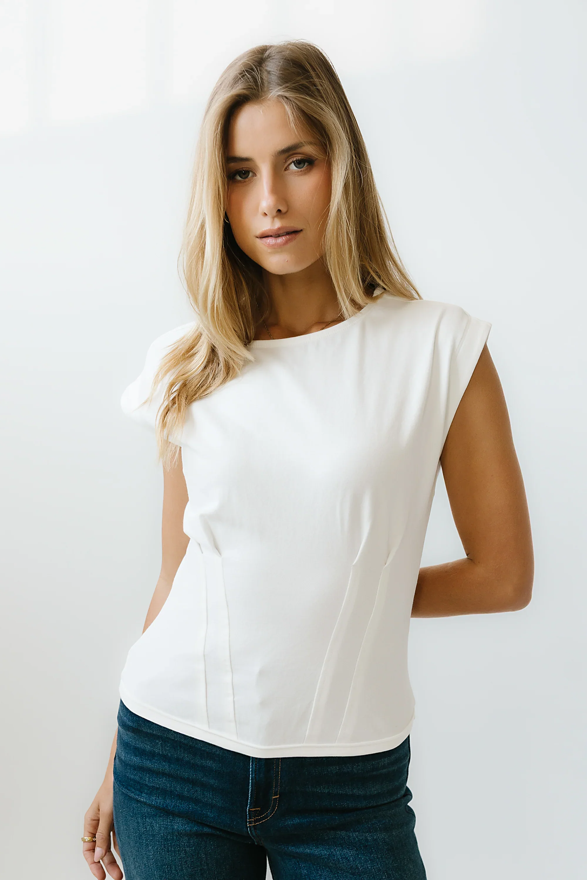 Tam Pleated Top in White