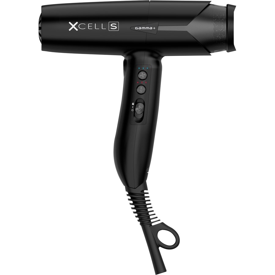 GAMMA+ Suszarki do włosów Xcell S Black - Ultralekki z silnikiem cyfrowym i technologią jonową