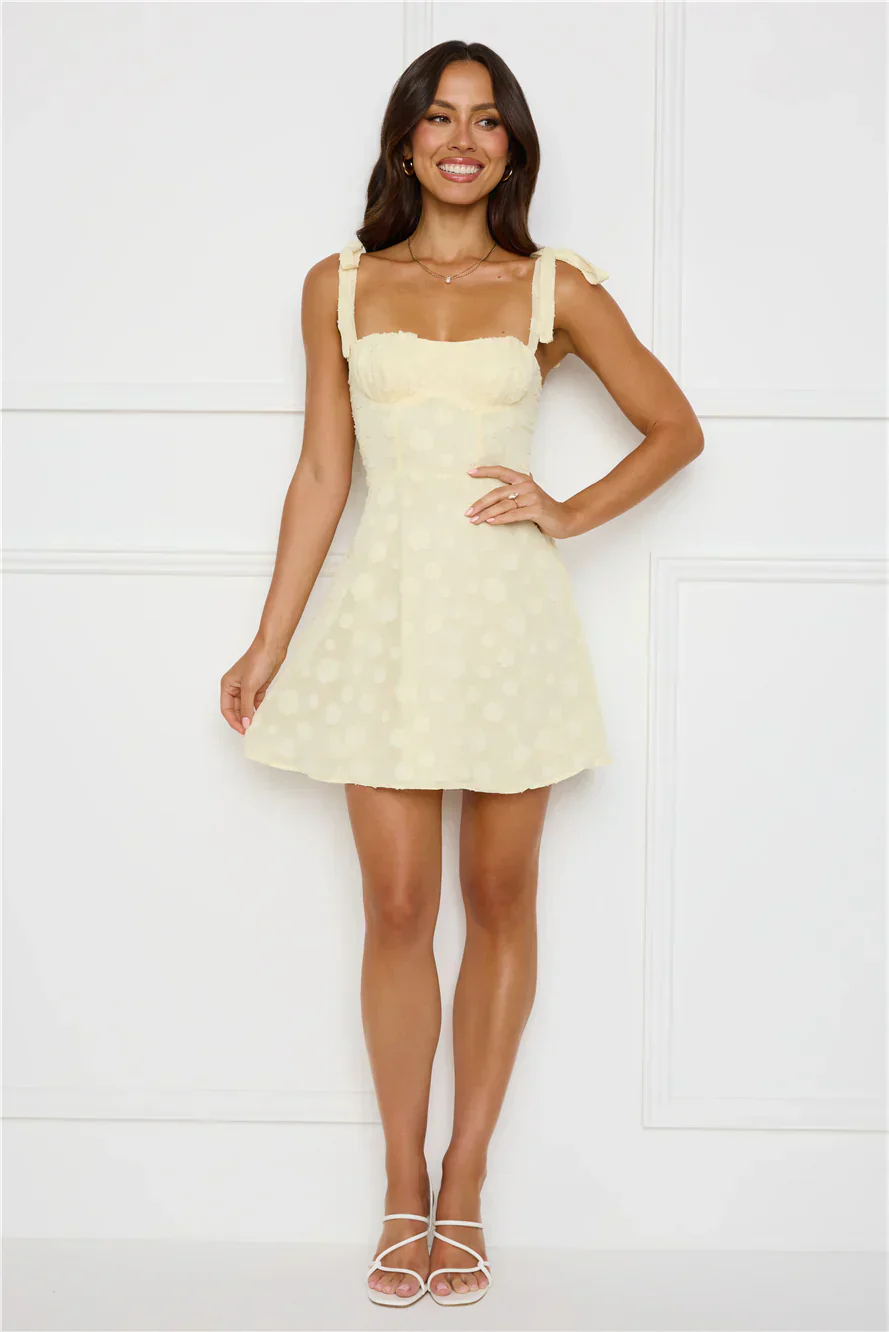 Skyline Effect Mini Dress Yellow
