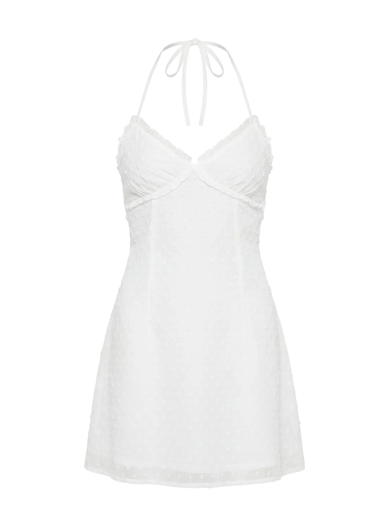 Angel Antics Halter Mini Dress White