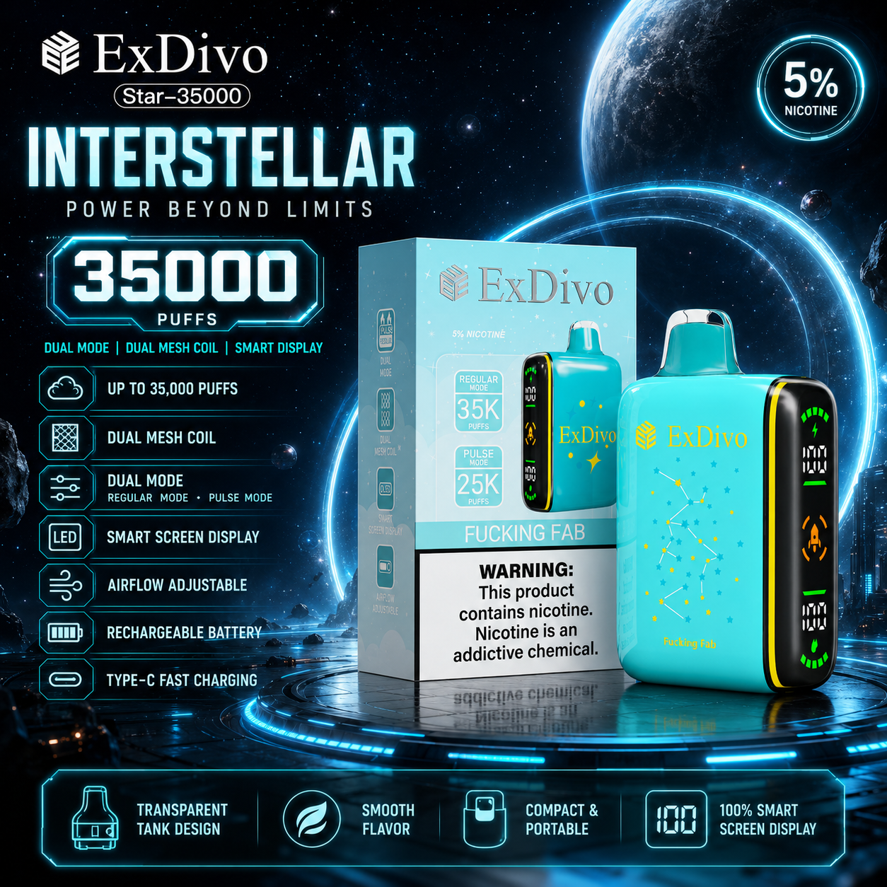 Fcuking Fab - ExDivo INTERSTELLAR 35K Disposable Vape