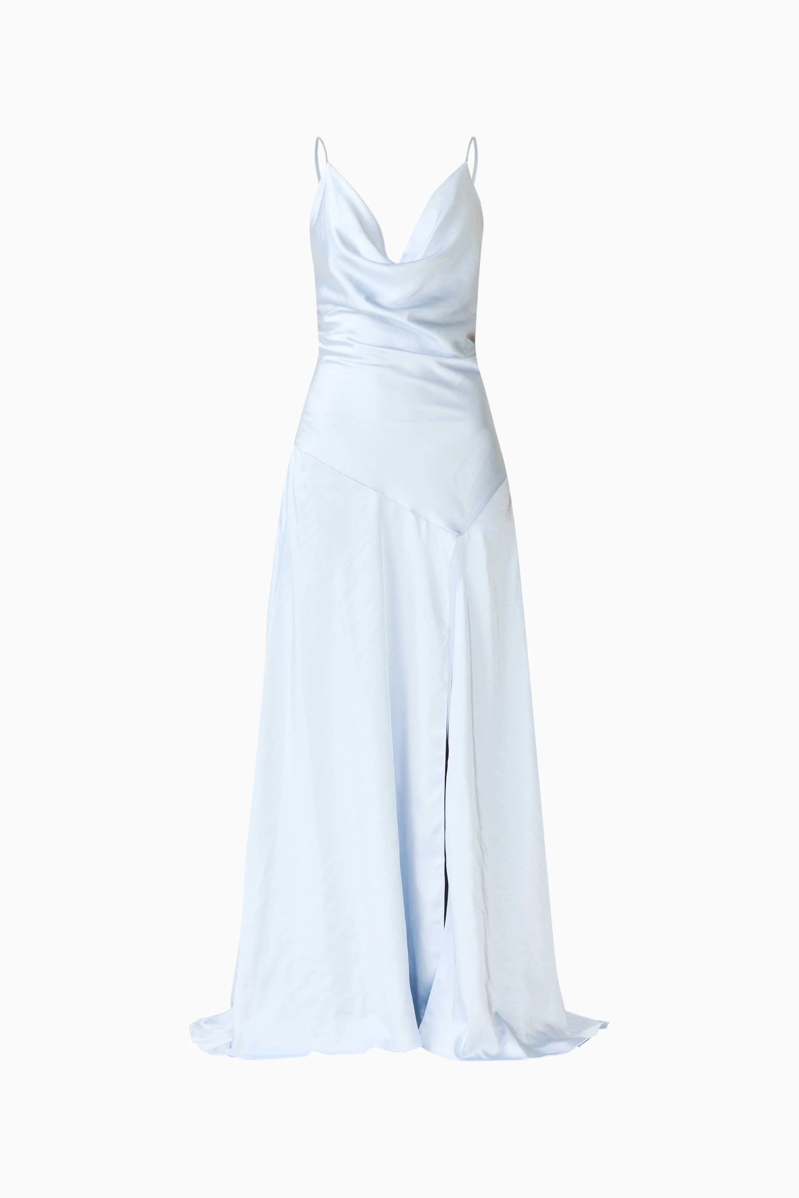 Clementine Cowl Neck Gown in Pale Blue