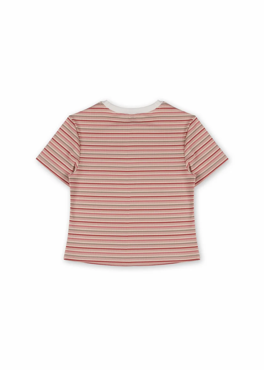 Rib-Knit Striped Baby Tee