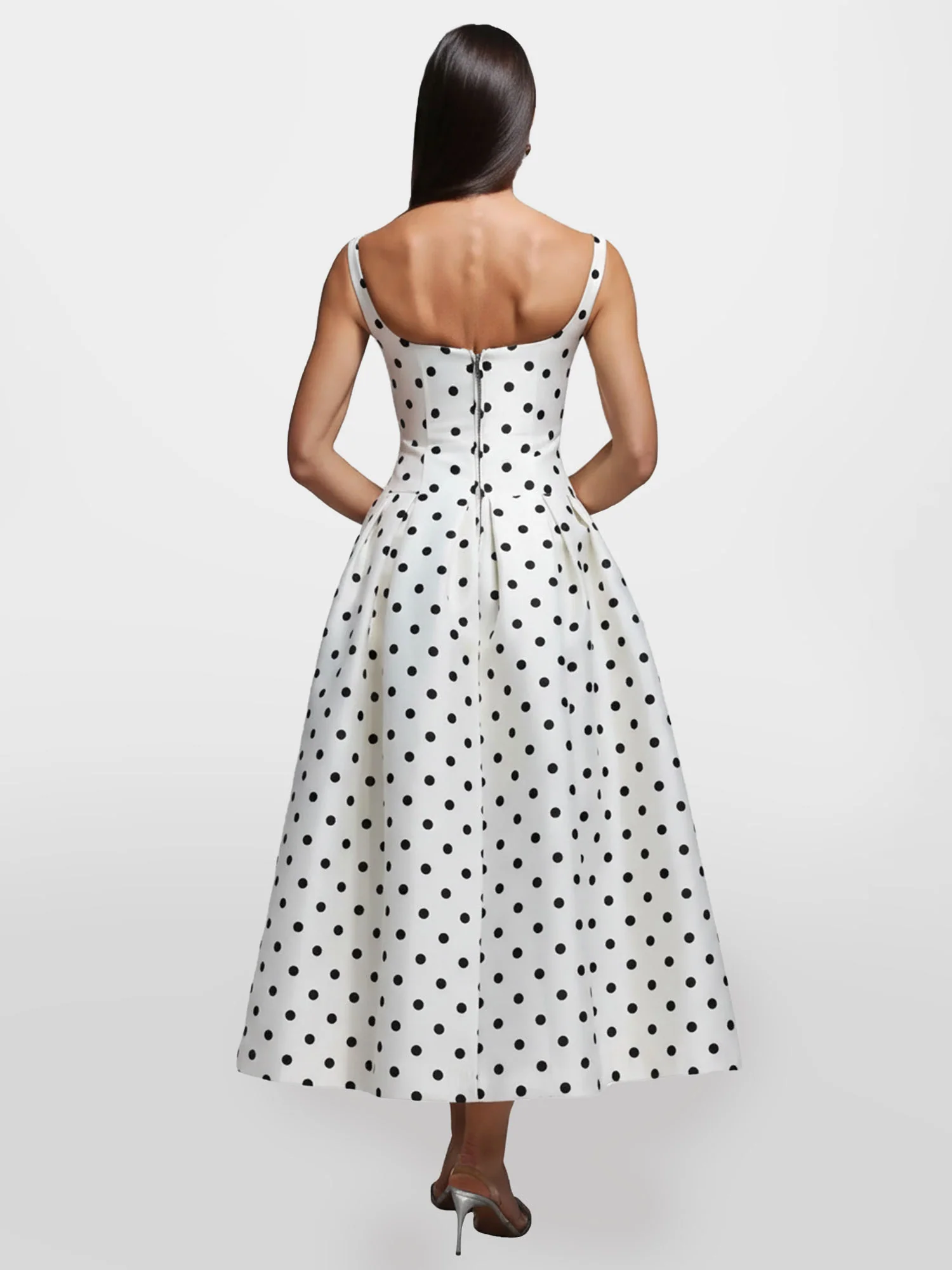 Polka Dot Maxi Dress Evening Flair