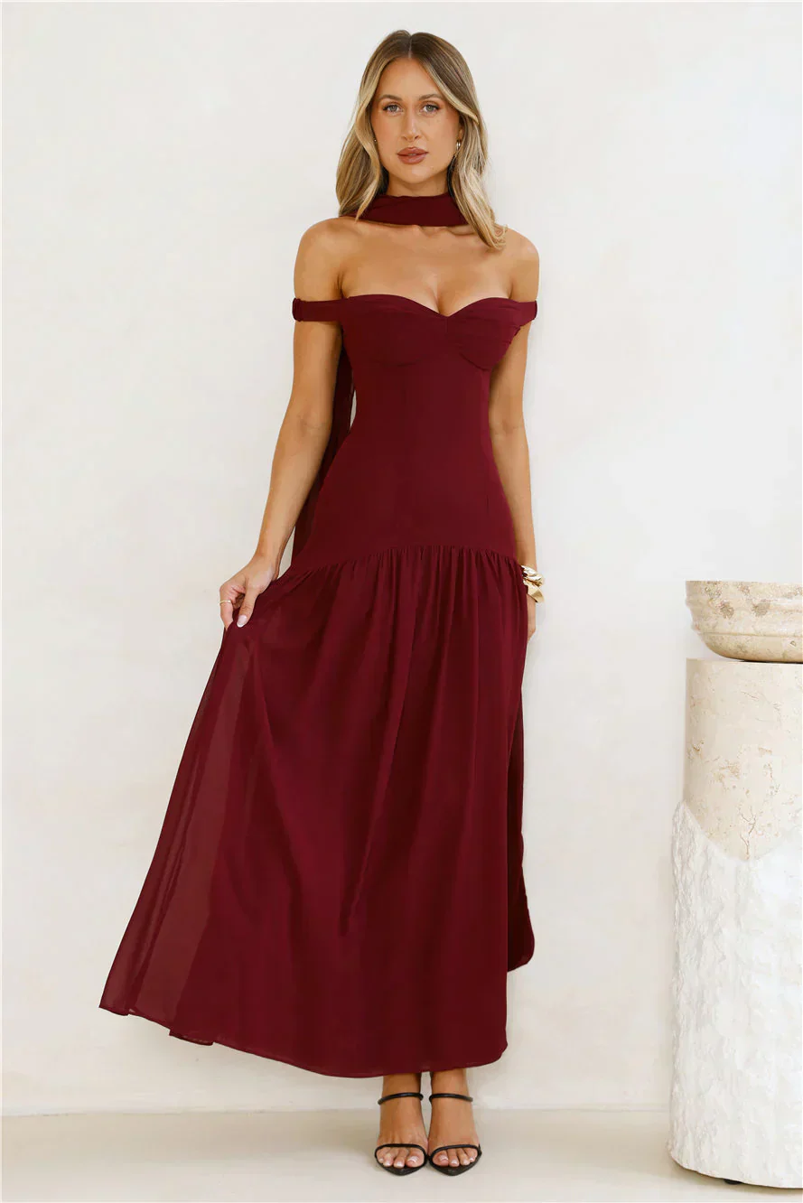 The Style Spotlight Off Shoulder Maxi Dress